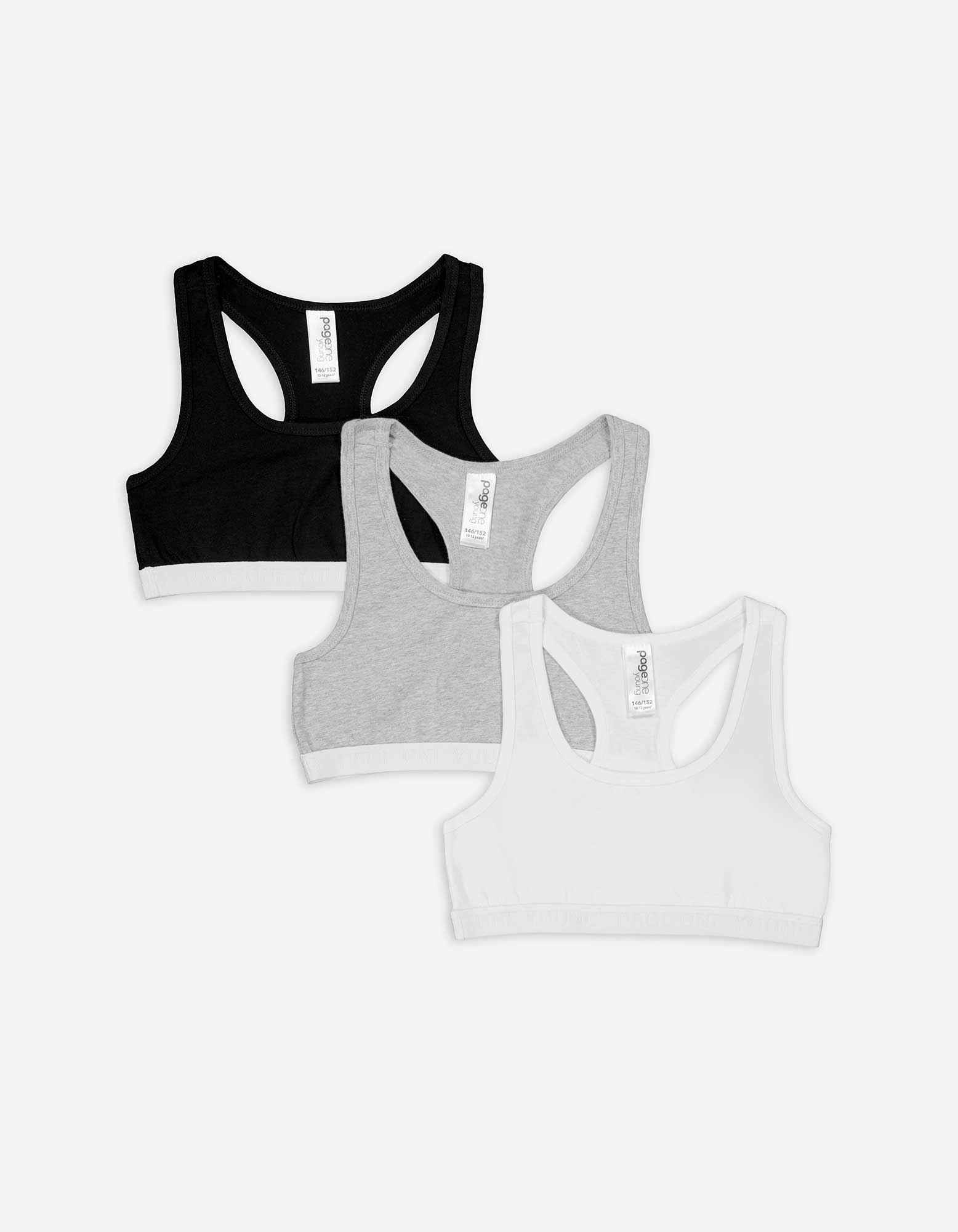 Kinder Bustier - 3er-Pack, Takko, weiß