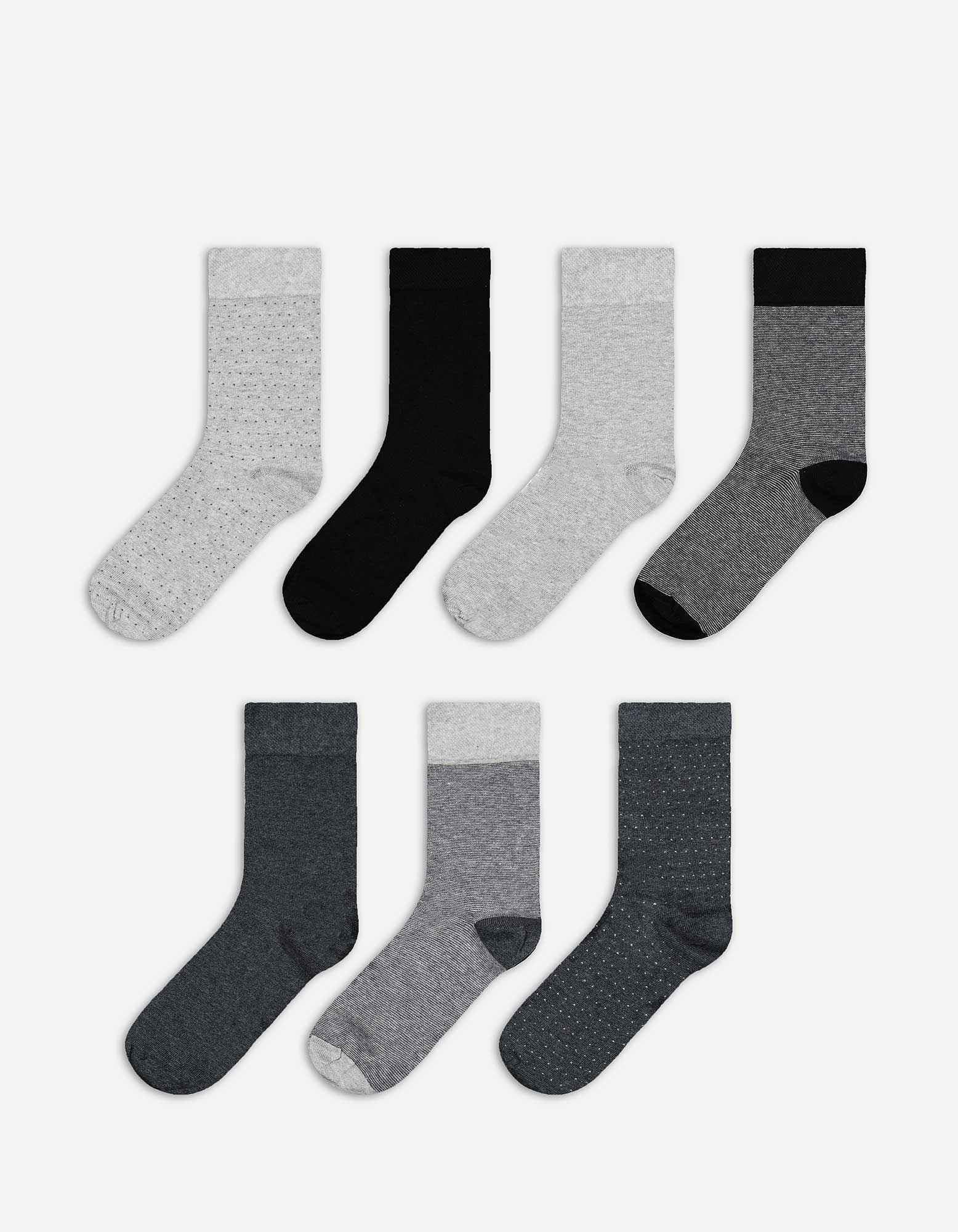 Herren Socken - 7er-Pack, Takko, grau 39-42