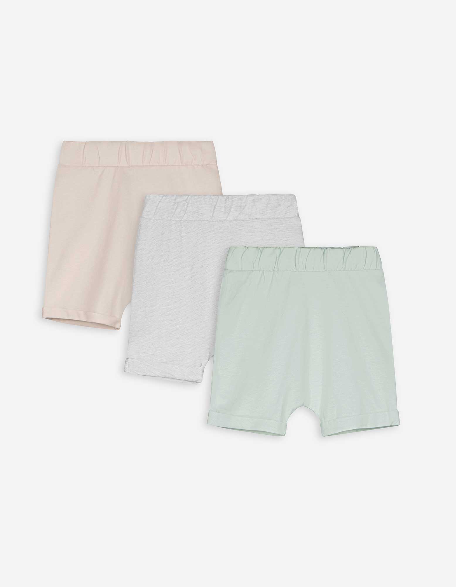 Baby Shorts - 3er-Pack, Takko, hellgrau