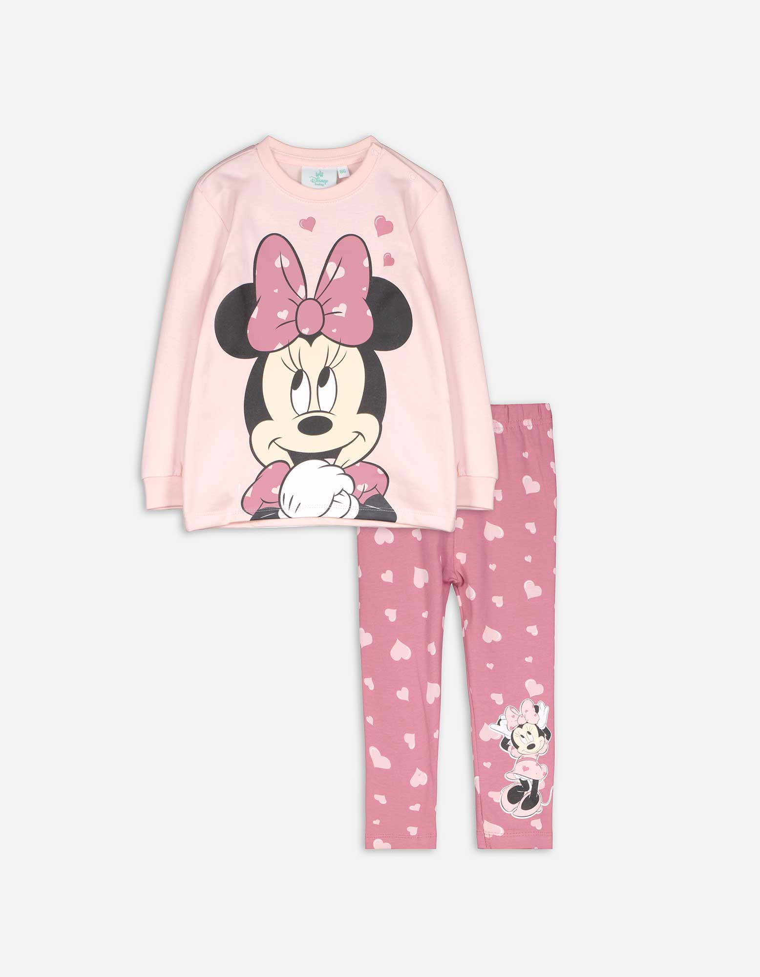 Baby Set aus Langarmshirt und Leggings - Minnie Mouse - rosa, Takko, rosa