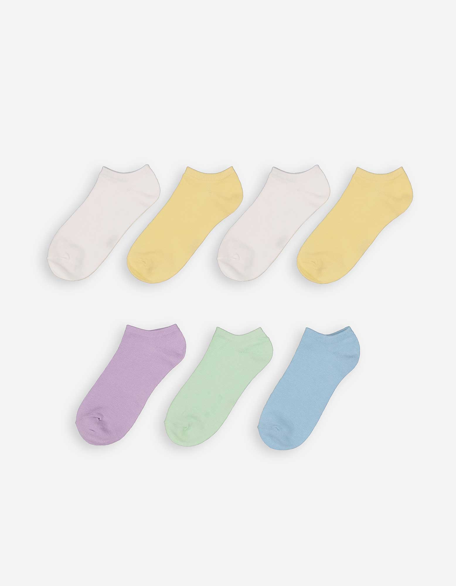 Damen Sneakersocken - 7er-Pack, Takko, grün 35-38