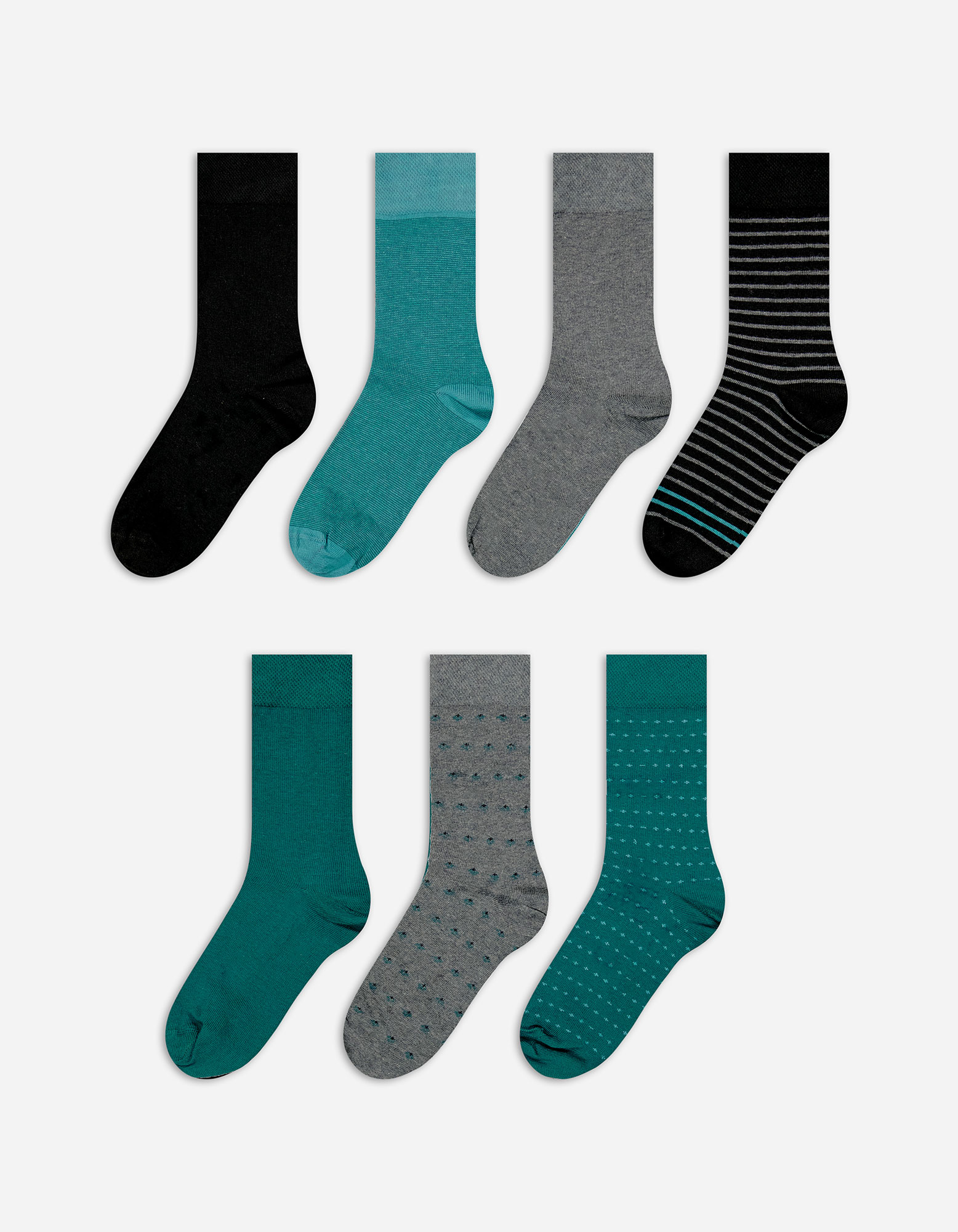 Herren Socken - 7er-Pack, Takko, dunkelgrün 39-42