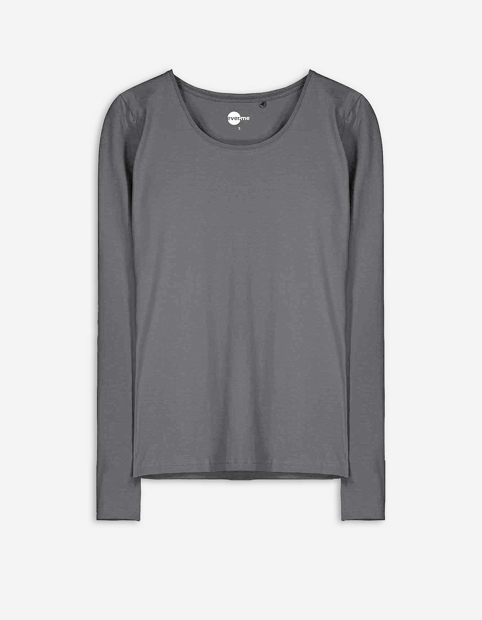 Damen Langarmshirt - Basic, Takko, dunkelgrau L