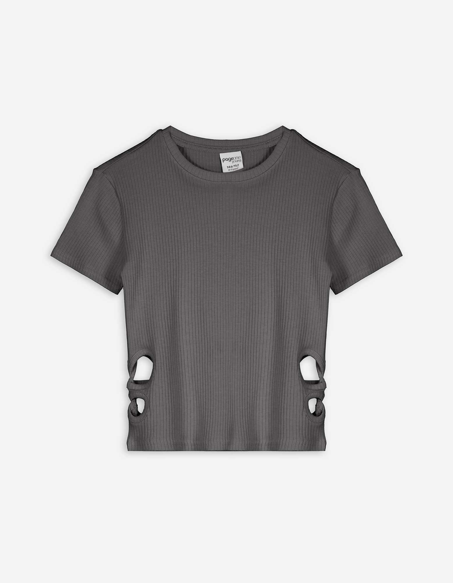 Kinder T-Shirt - Cut-Outs, Takko, dunkelgrau