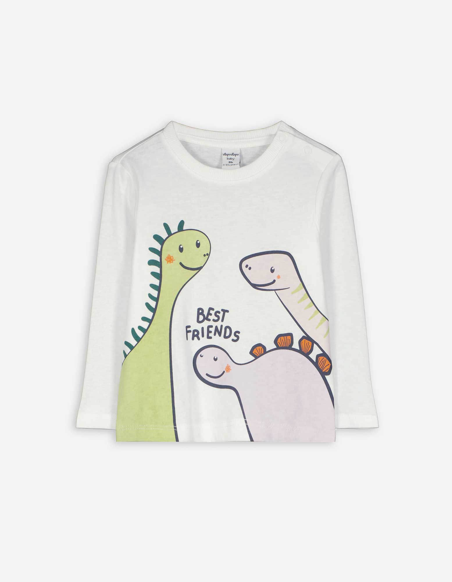 Baby Langarmshirt - Dinosaurier, Takko, weiß