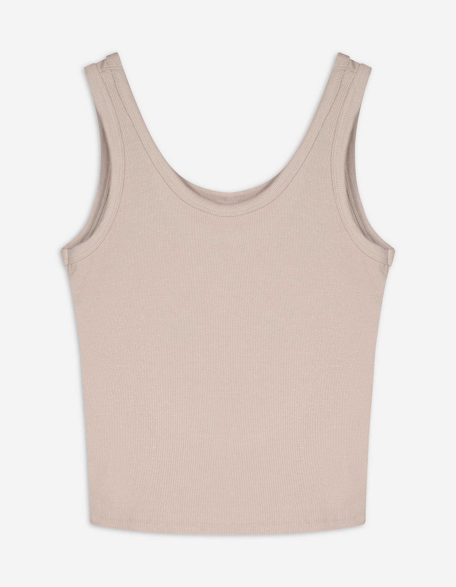 Damen Top - Glitzerstoff, Takko, beige M