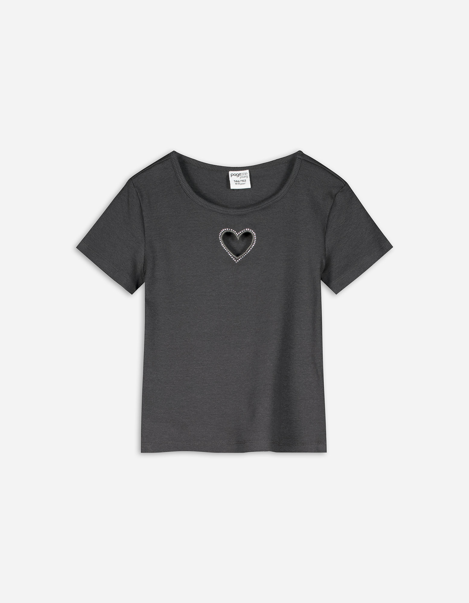 Kinder T-Shirt - Cut-Outs, Takko, dunkelgrau