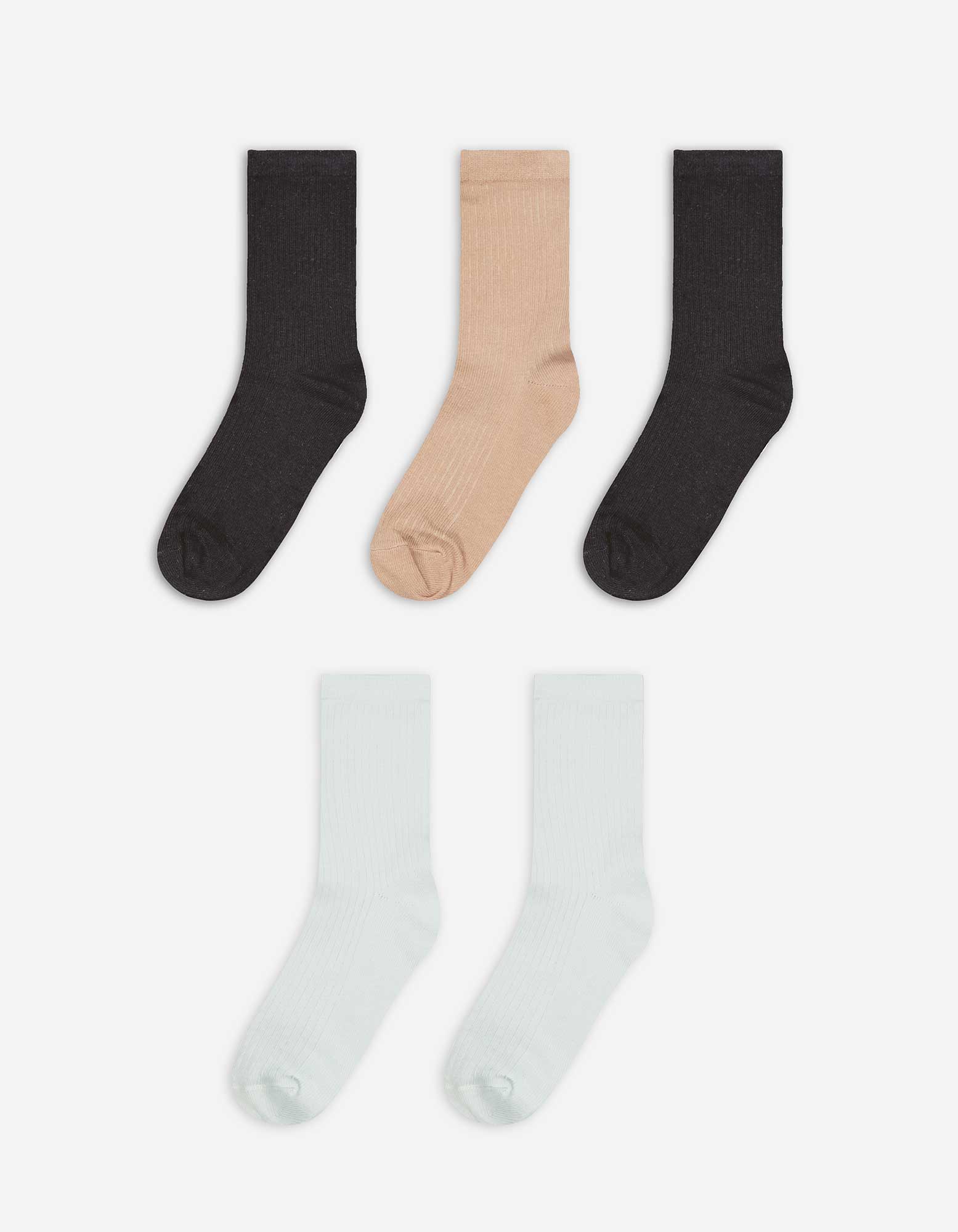 Kinder Socken - 5er-Pack, Takko, hellgrau 35-38