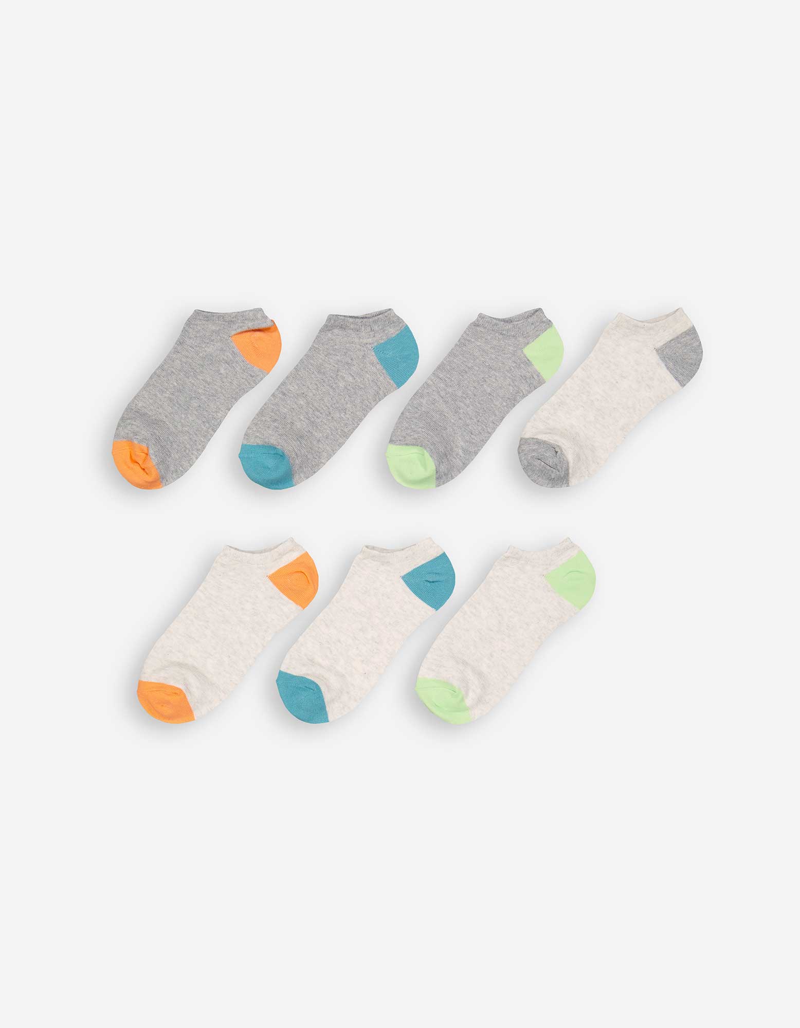 Kinder Sneakersocken - 7er-Pack, Takko, hellgrau 39-42