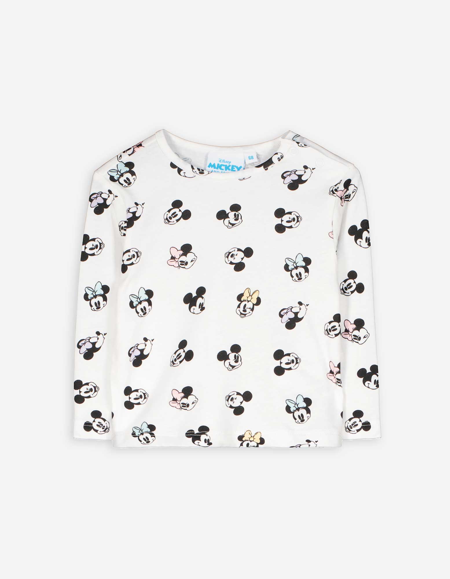 Baby Langarmshirt - Mickey Mouse und Minnie Mouse - weiß, Takko, weiß