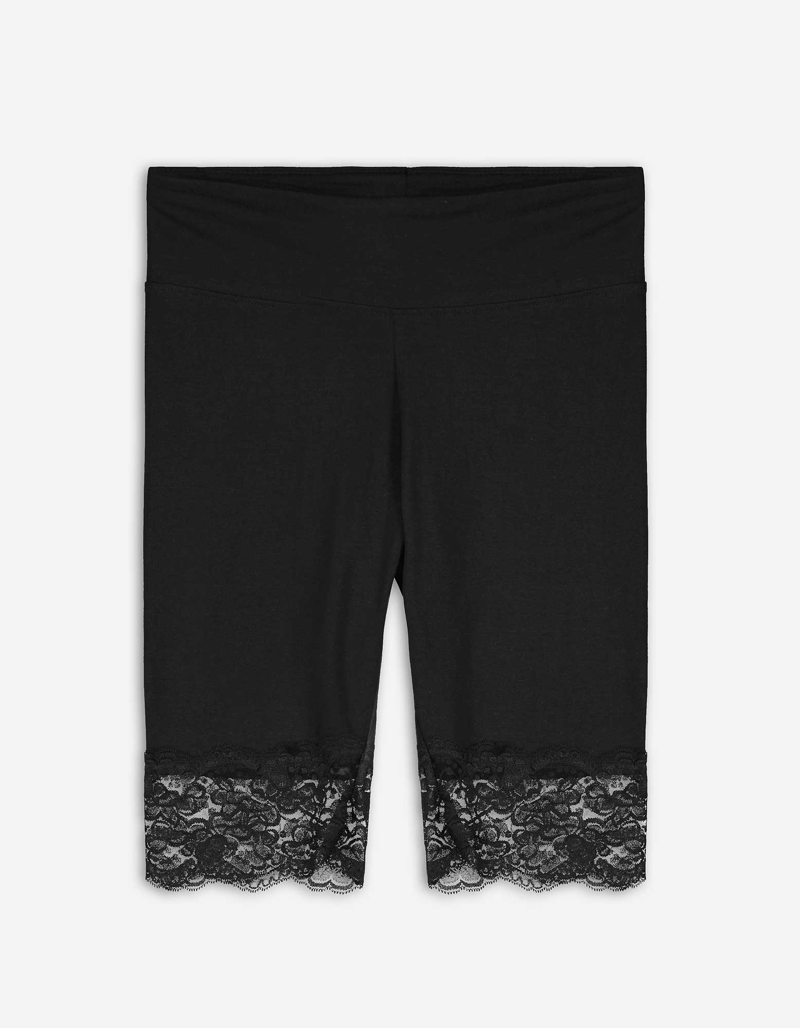 Damen Radlerhose - Spitzenbesatz, Takko, schwarz XS