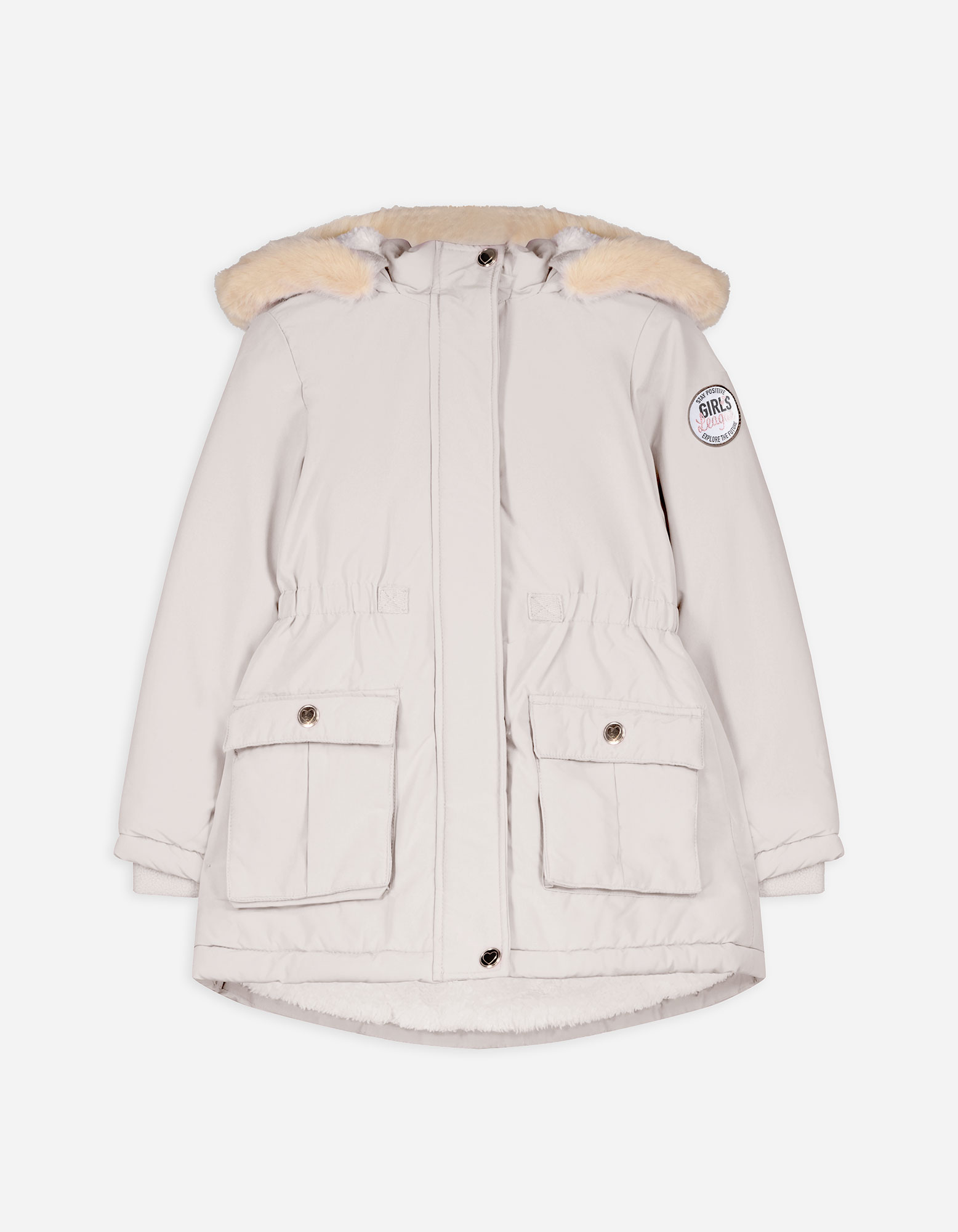 Kinder Parka - Abnehmbarer Kunstpelz, Takko, beige