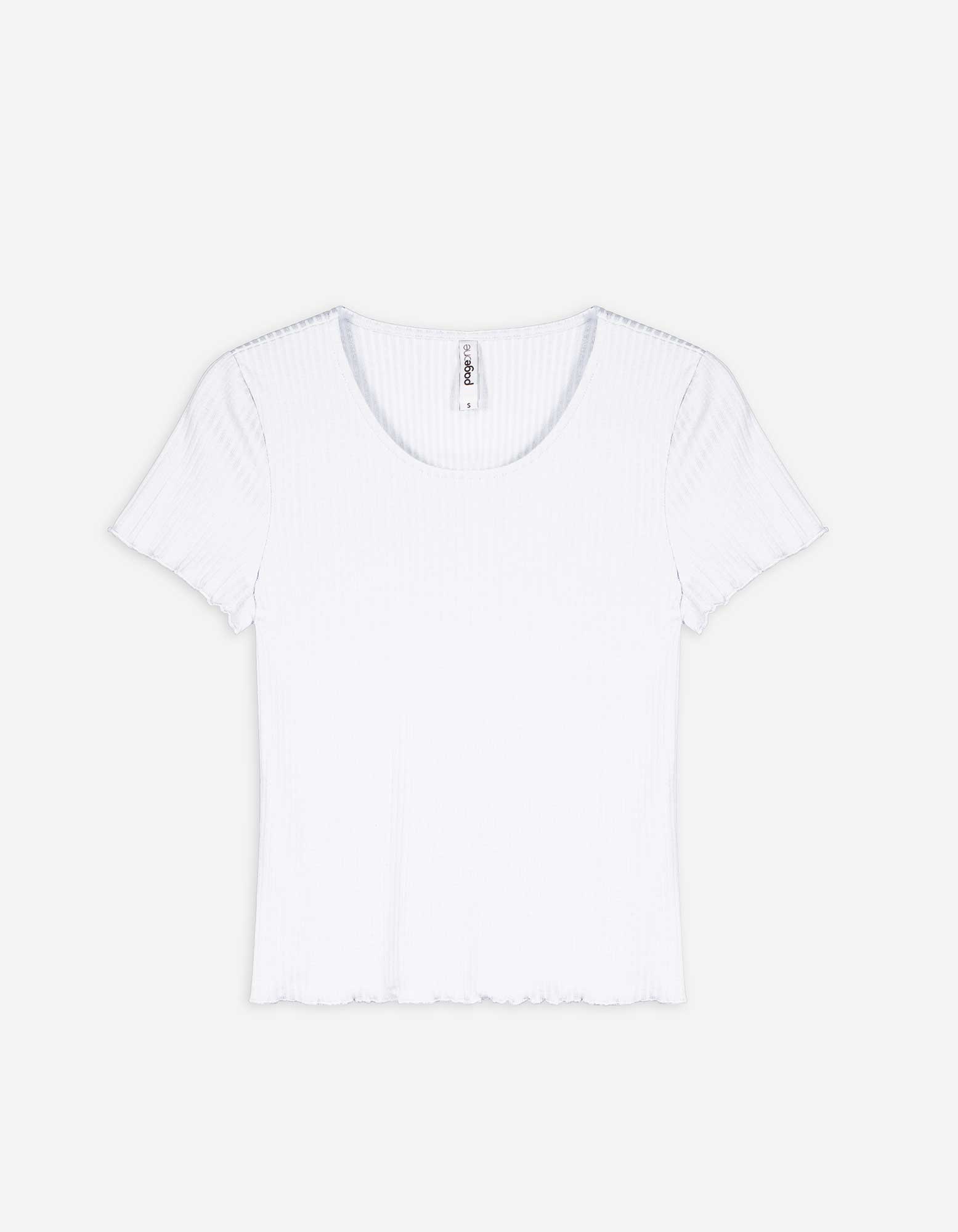 Damen T-Shirt - Muschelsaum, Takko, weiß XS