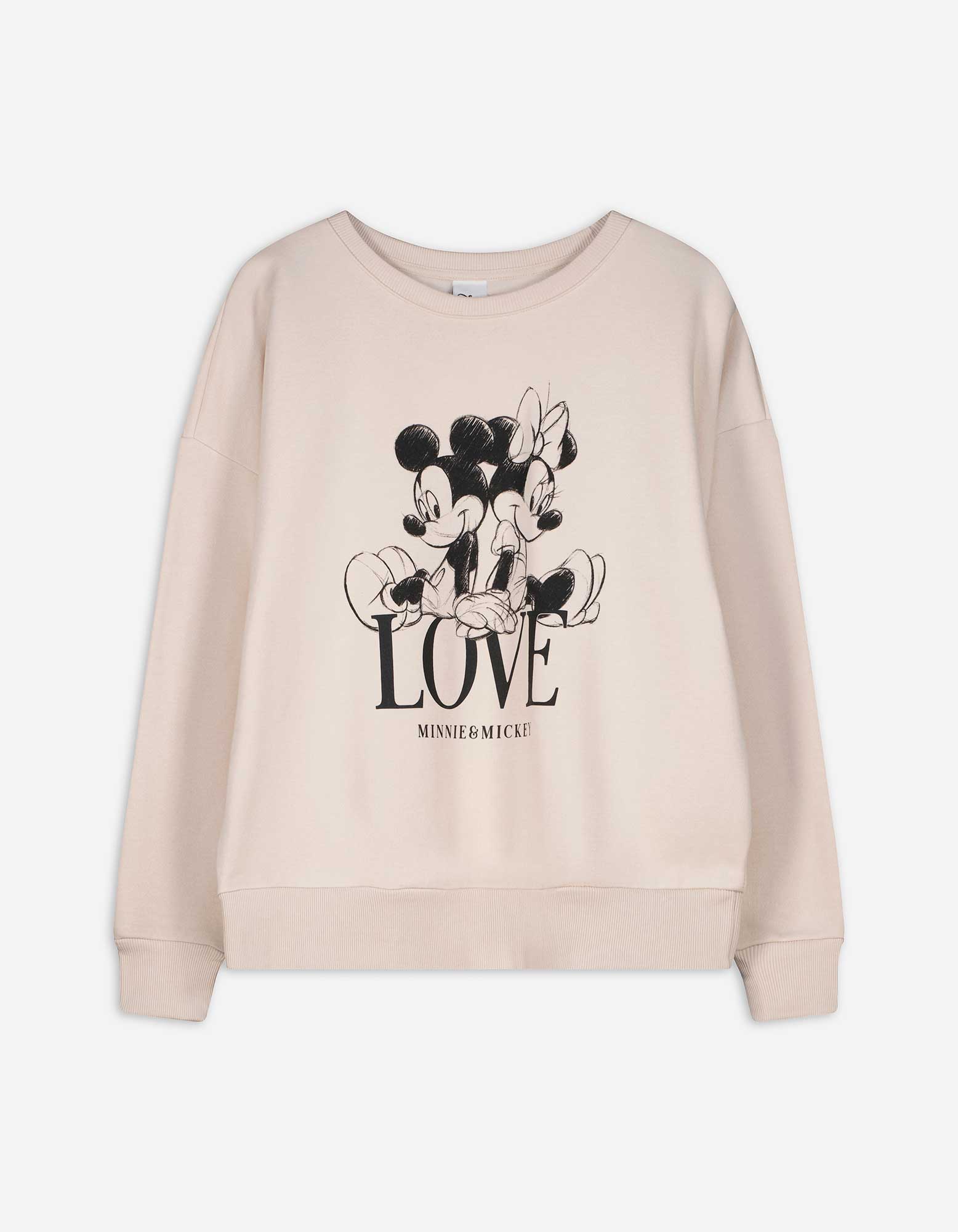 Damen Pullover - Mickey Mouse und Minnie Mouse, Takko, weiß L