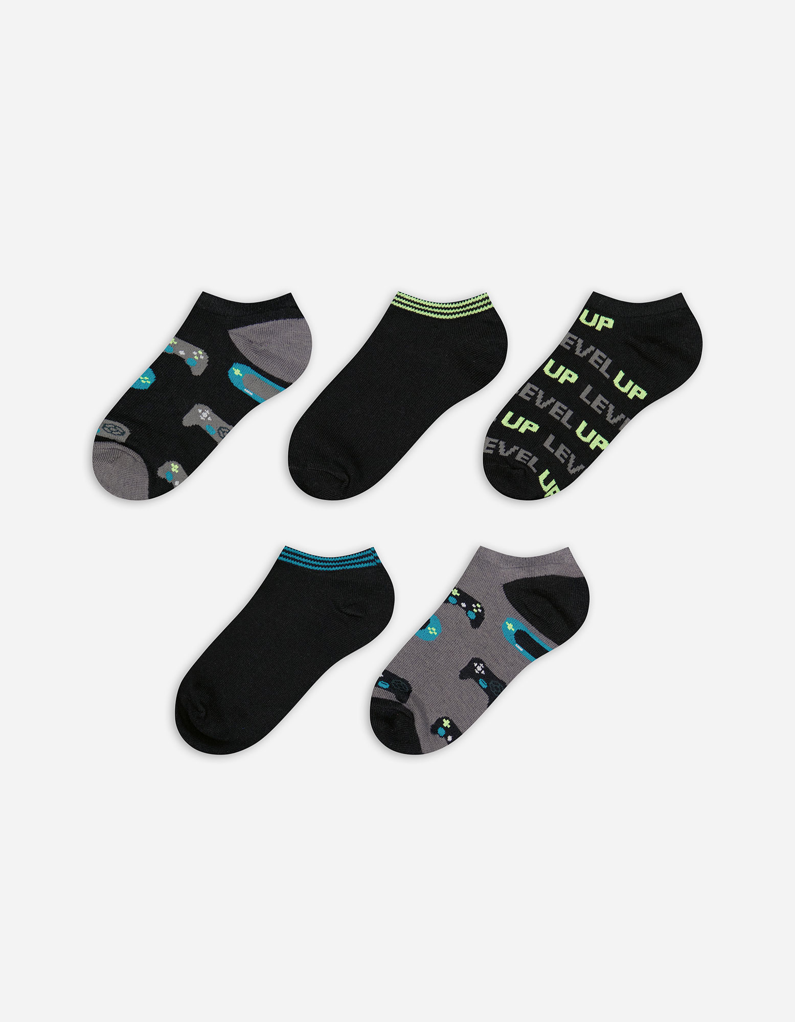 Kinder Sneakersocken - 5er-Pack, Takko, grau 35-38