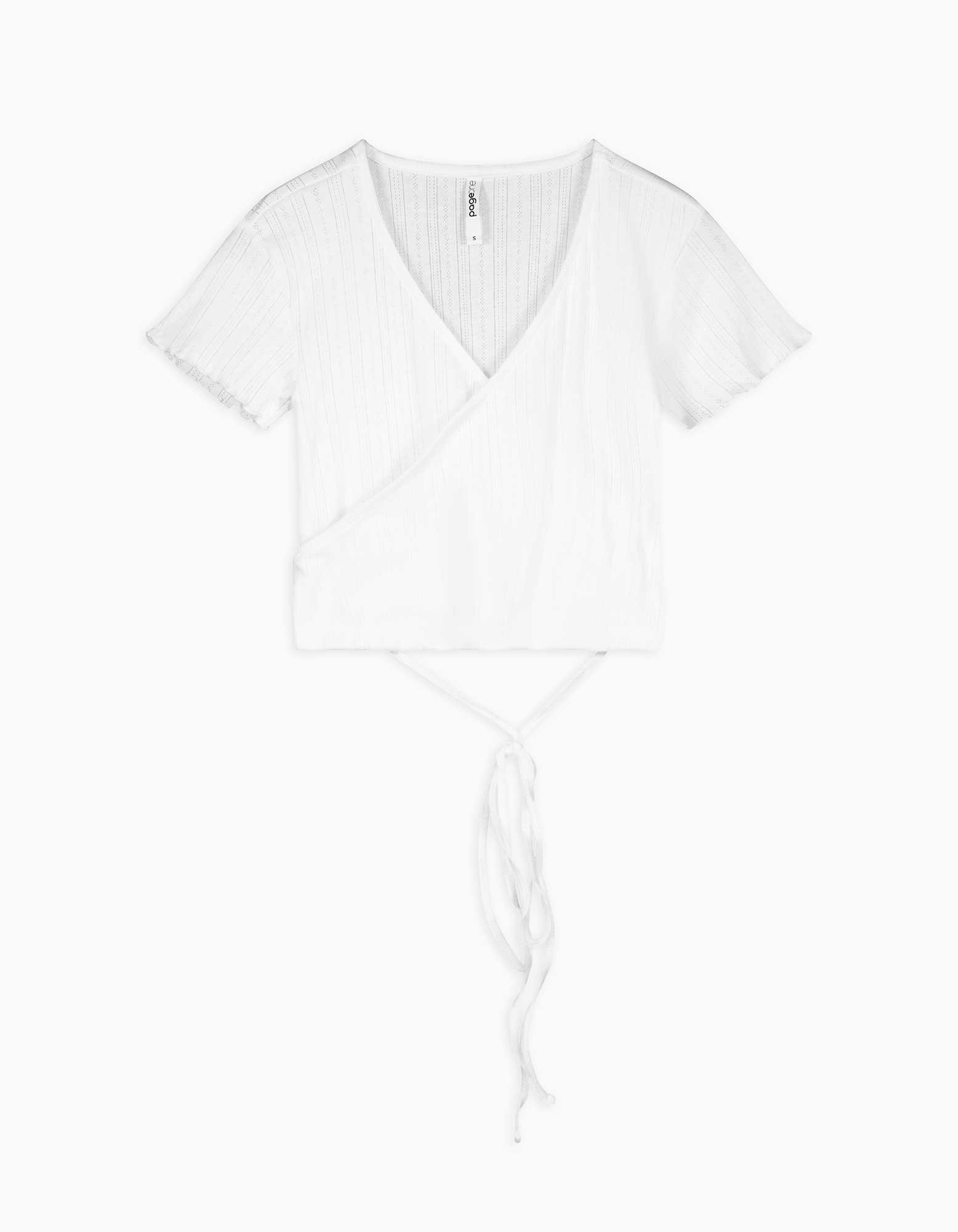 Damen Cropped Shirt - Schnürung, Takko, weiß L