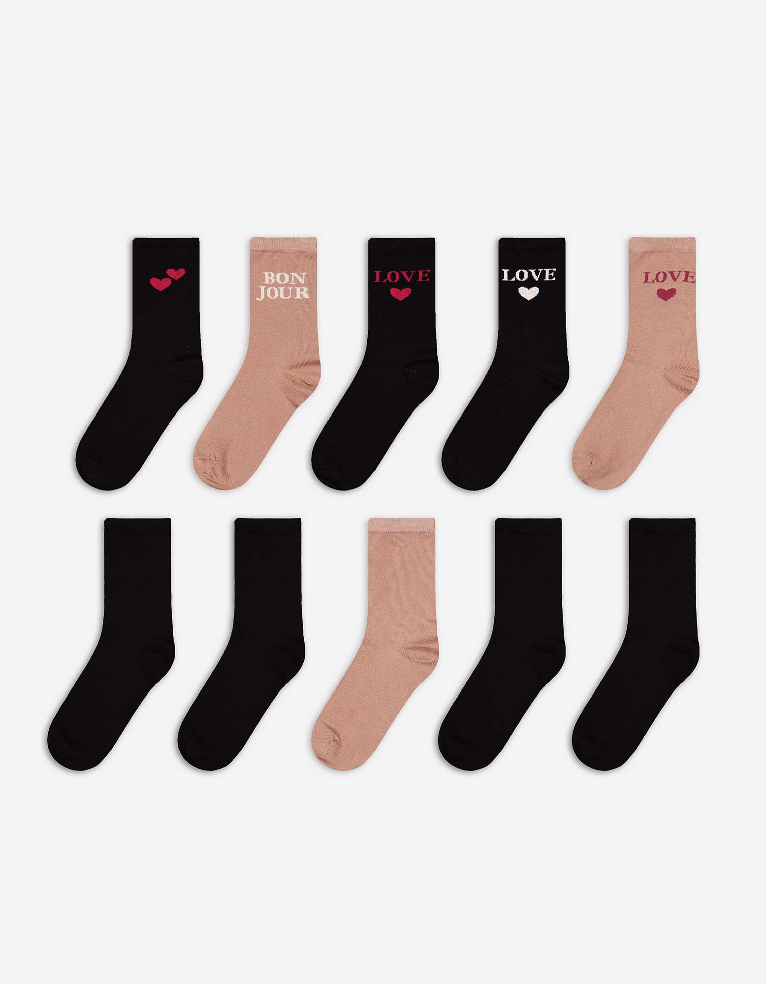 Damen Socken - 10er-Pack, Takko, schwarz 39-42