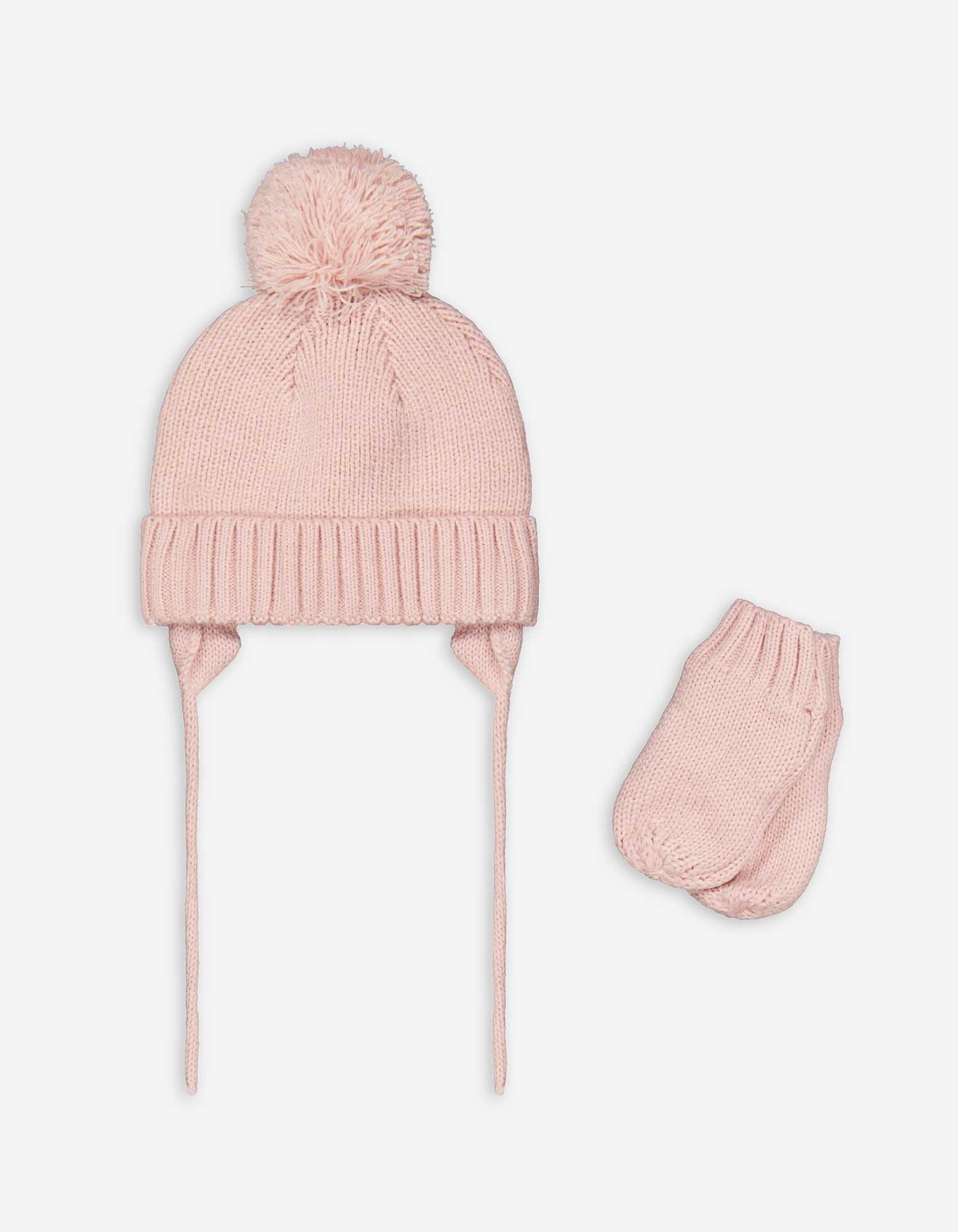 Baby Set aus Mütze und Handschuhen - Fleece-Futter, Takko, rosa