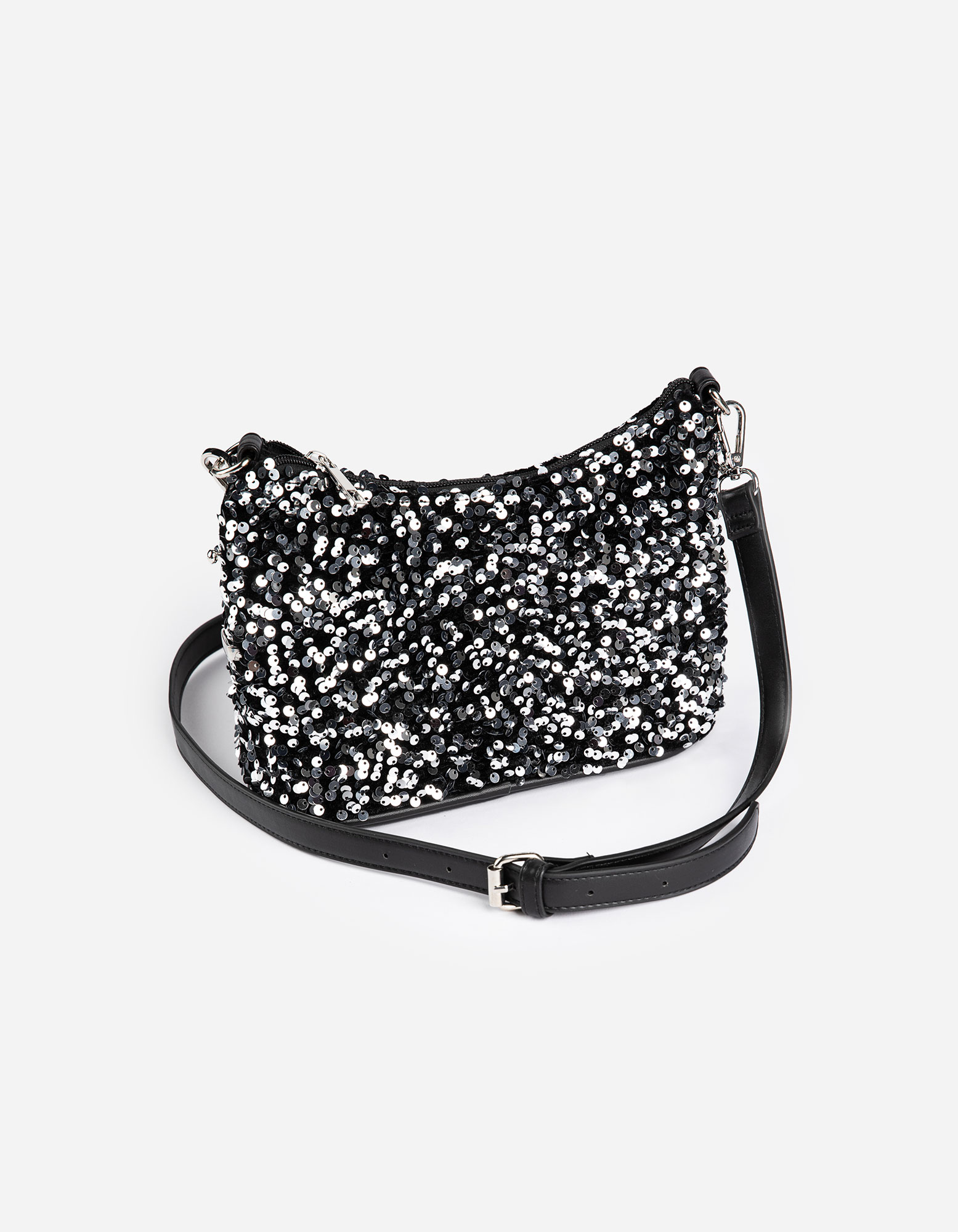 Damen Handtasche - Paillettenbesatz - schwarz, Takko, schwarz onesize