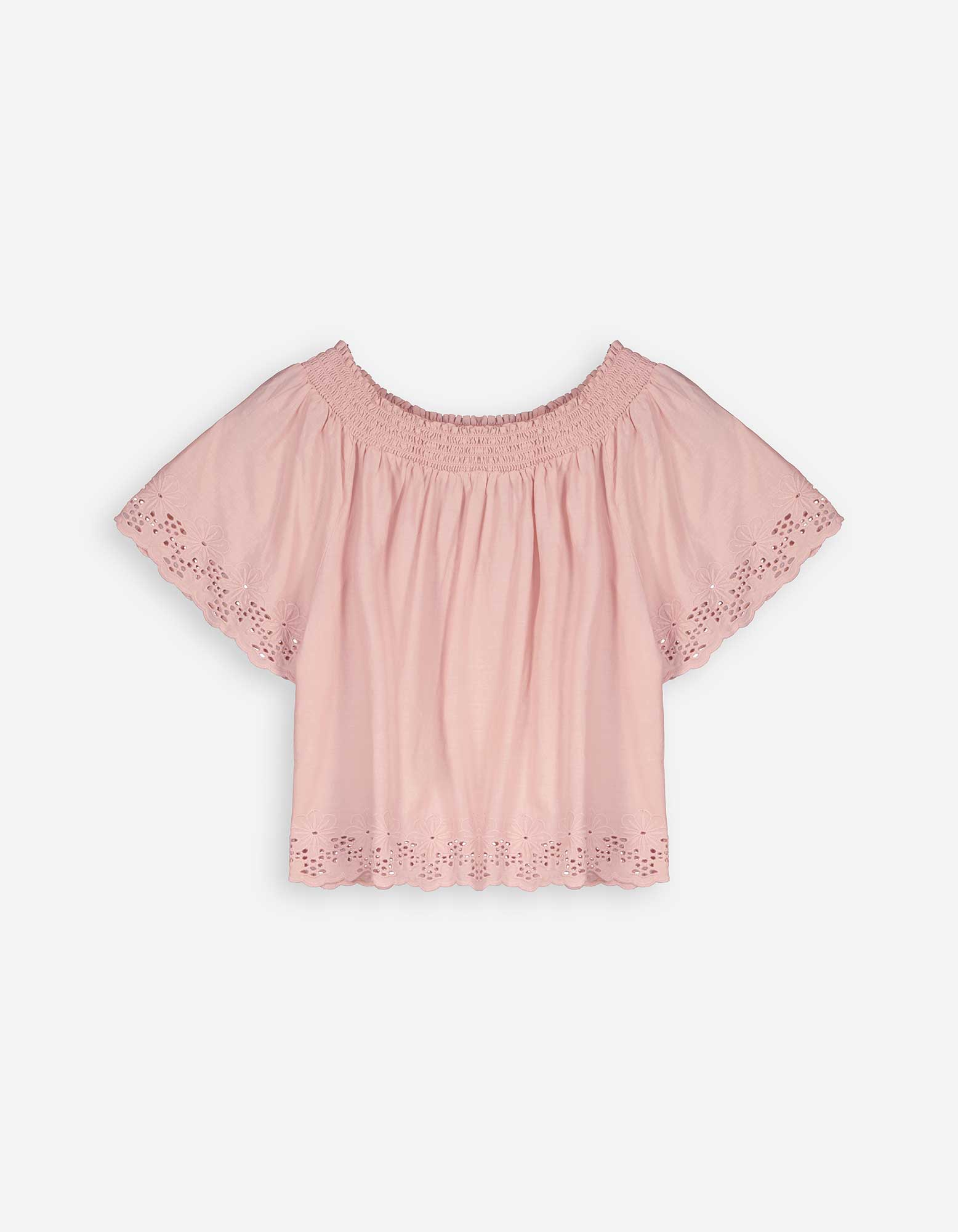 Damen Blusenshirt - Carmen-Ausschnitt, Takko, rosa XS