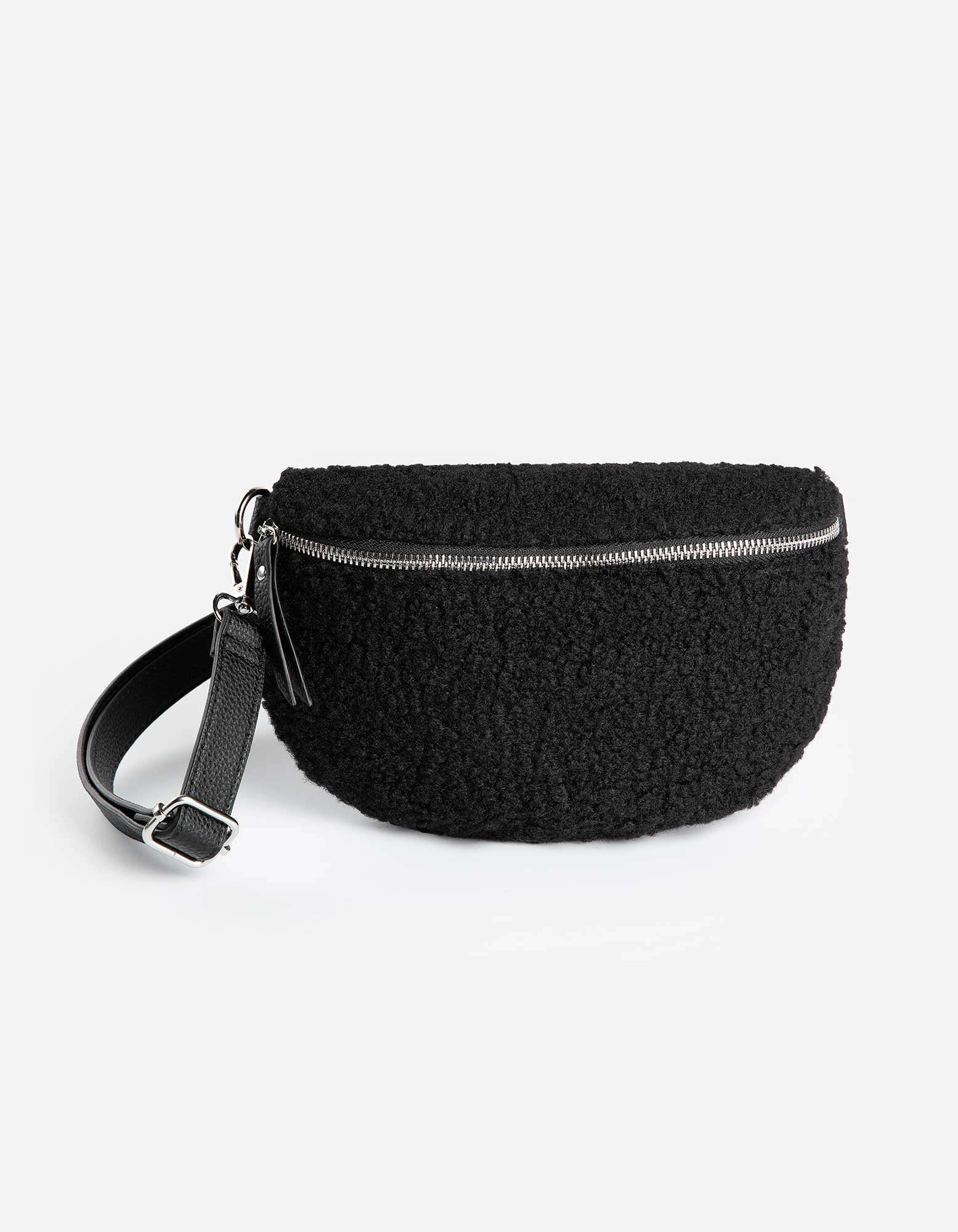 Damen Bauchtasche - Teddyfell, Takko, schwarz onesize