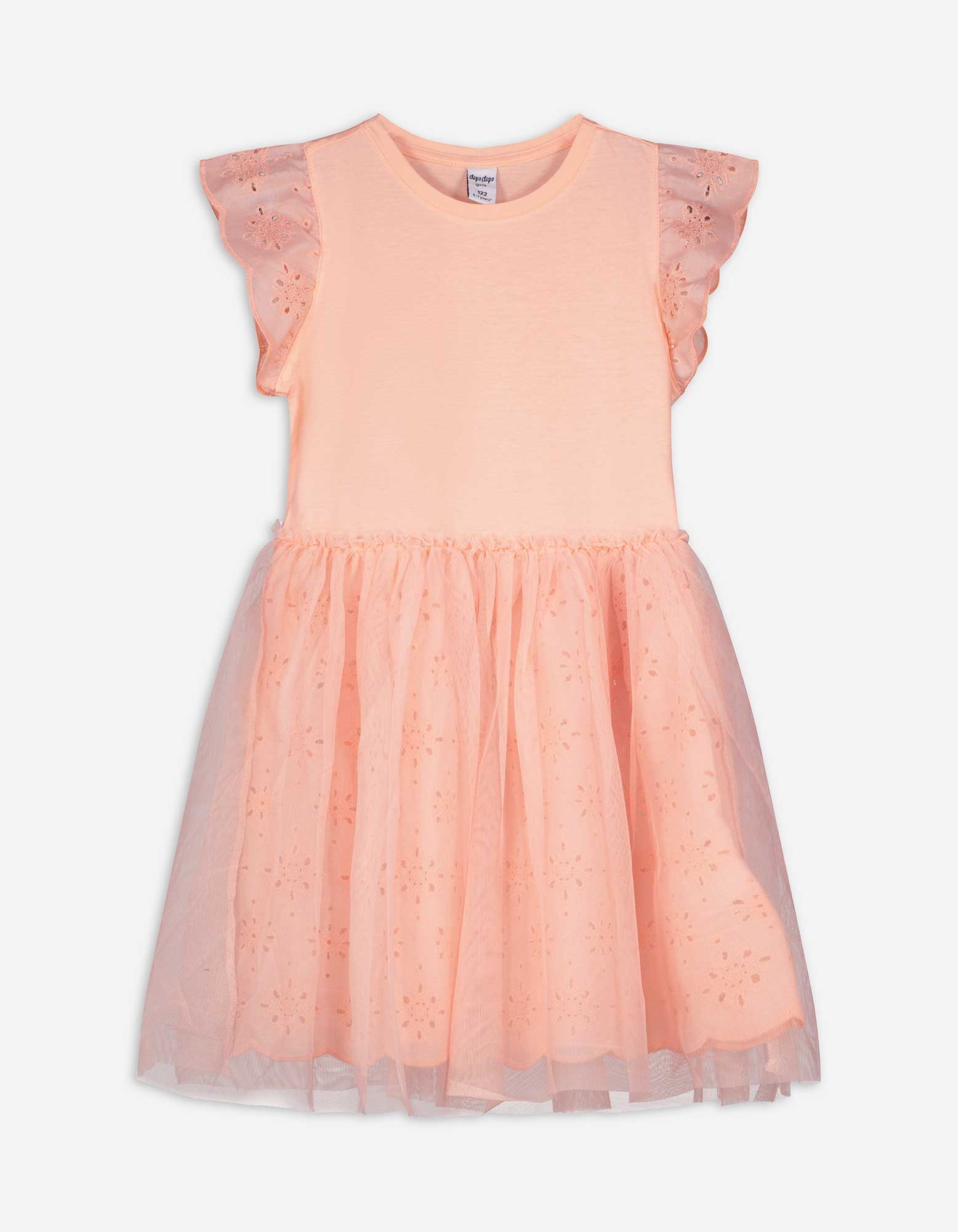 Kinder Kleid - Ärmel mit Volants, Takko, orange