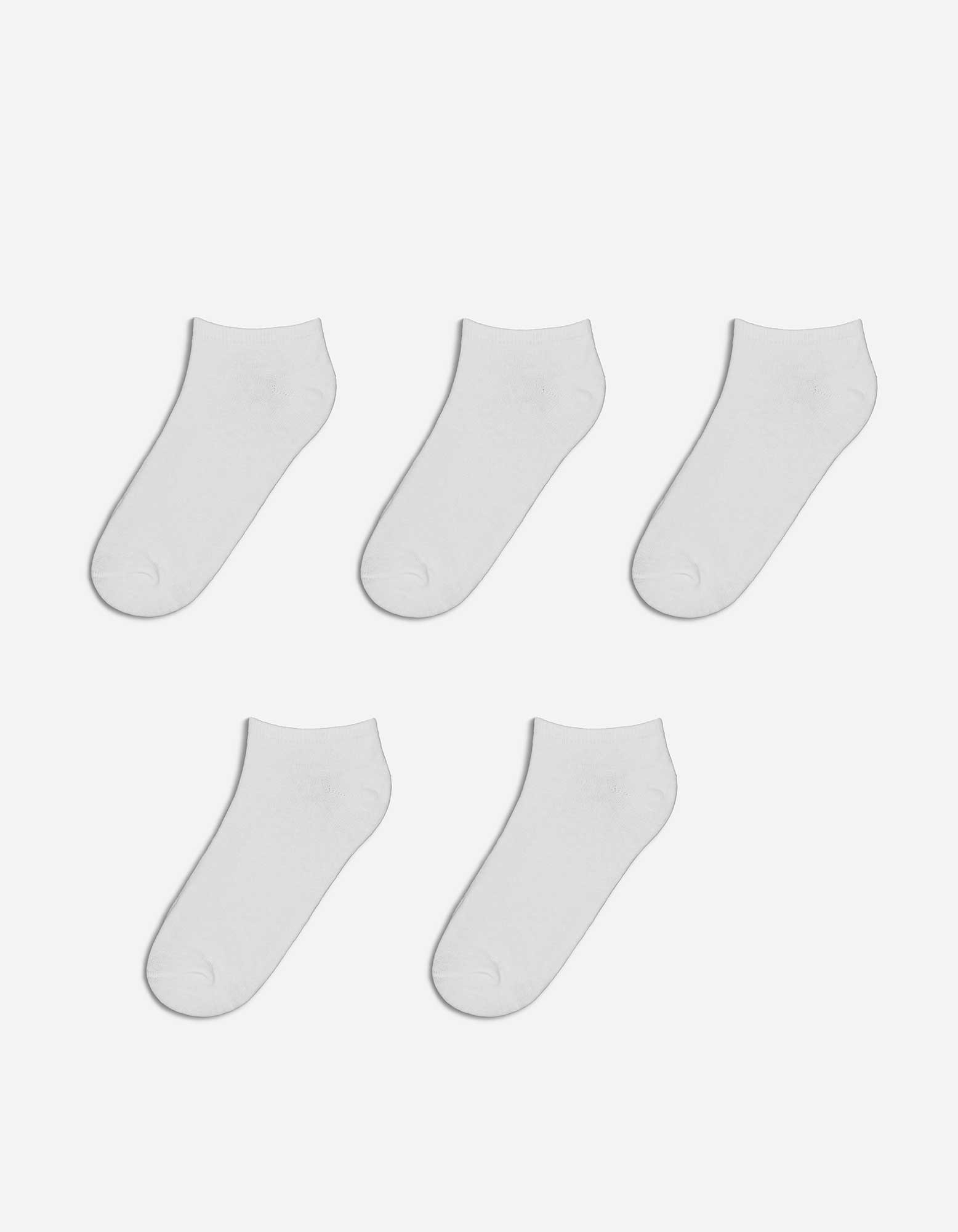 Damen Invisible Sneakersocken - 5er-Pack, Takko, weiß 35-38