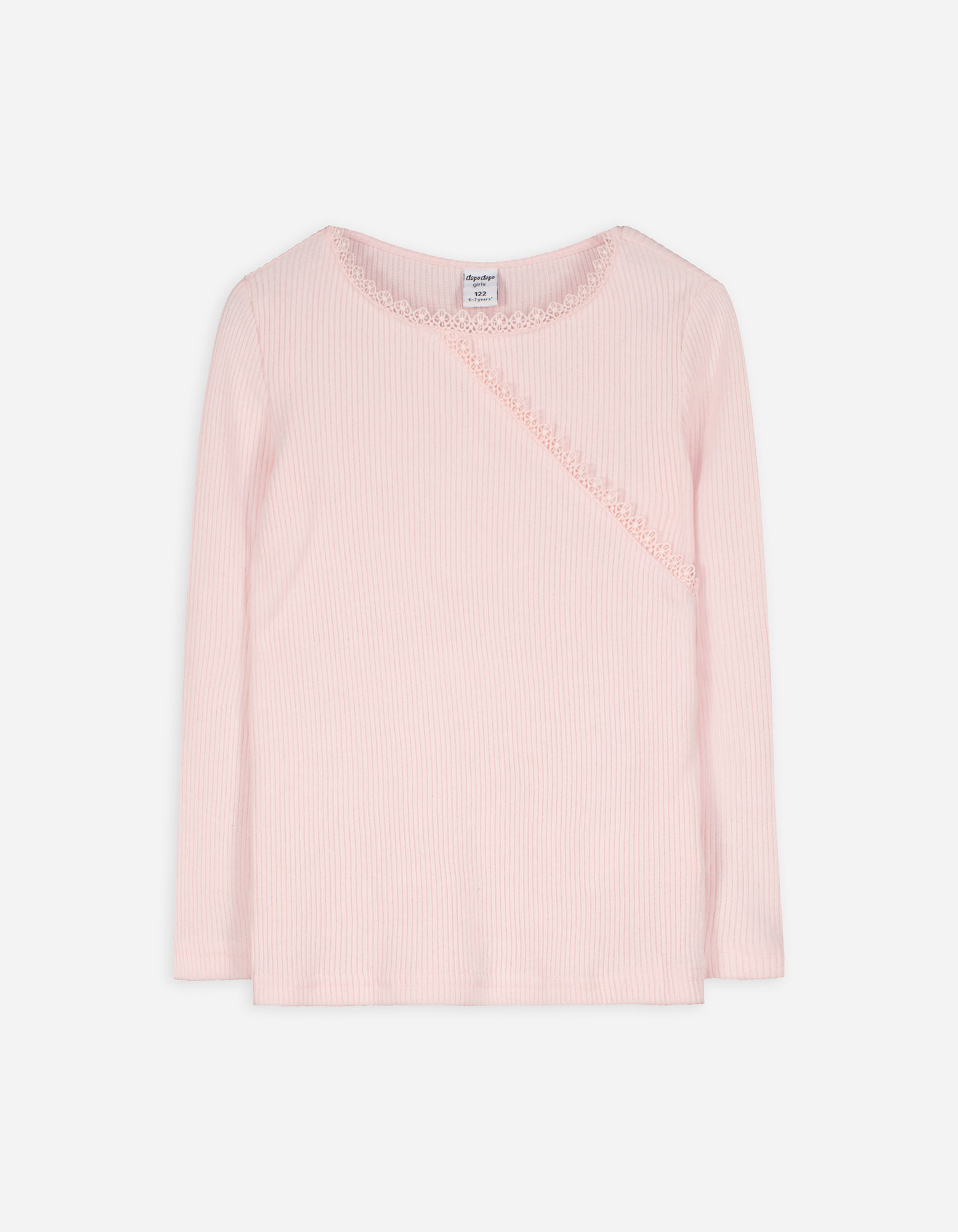 Kinder Langarmshirt - Häkelspitze - rosa, Takko, rosa