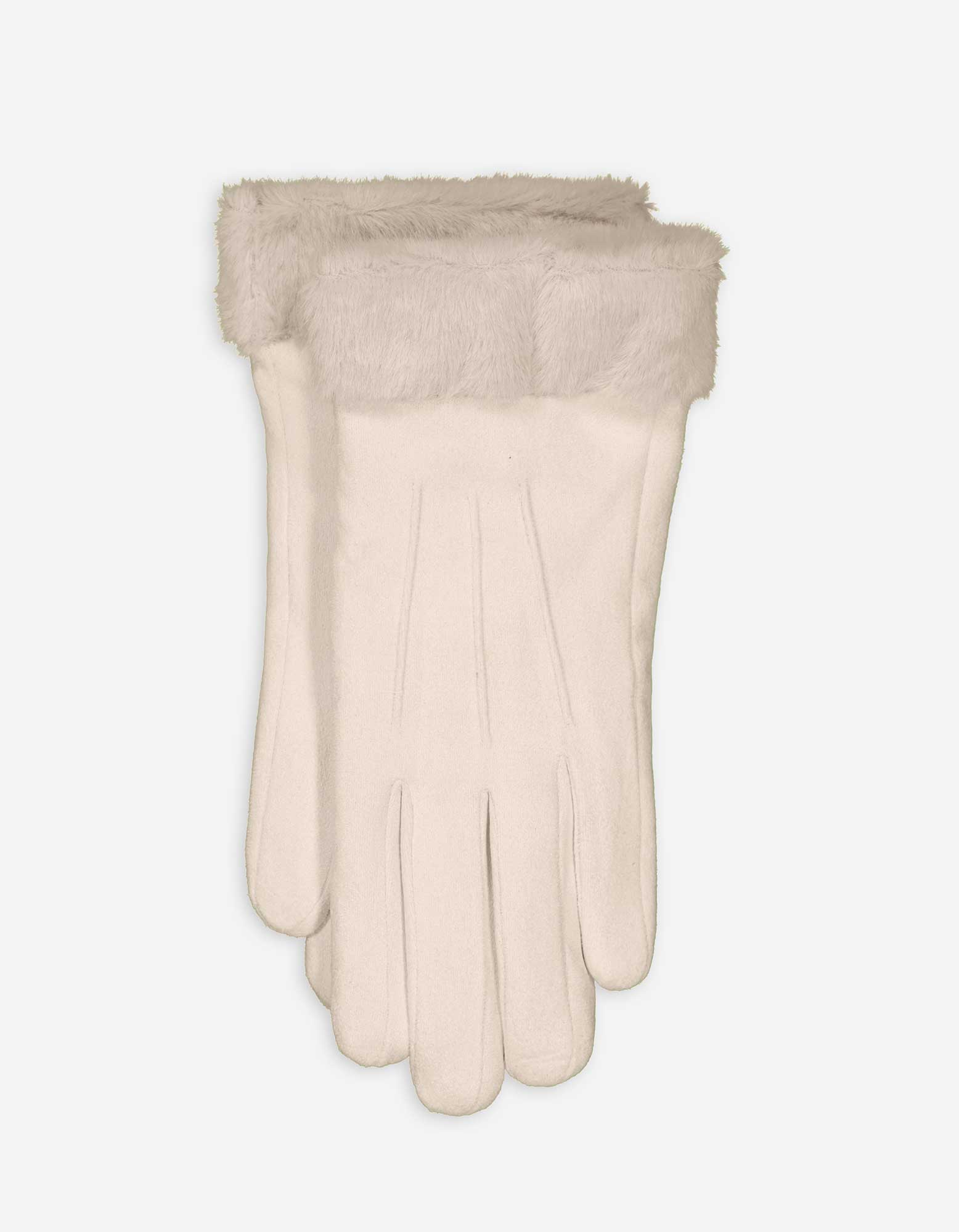 Damen Handschuhe - Kunstfell - beige, Takko, beige S/M