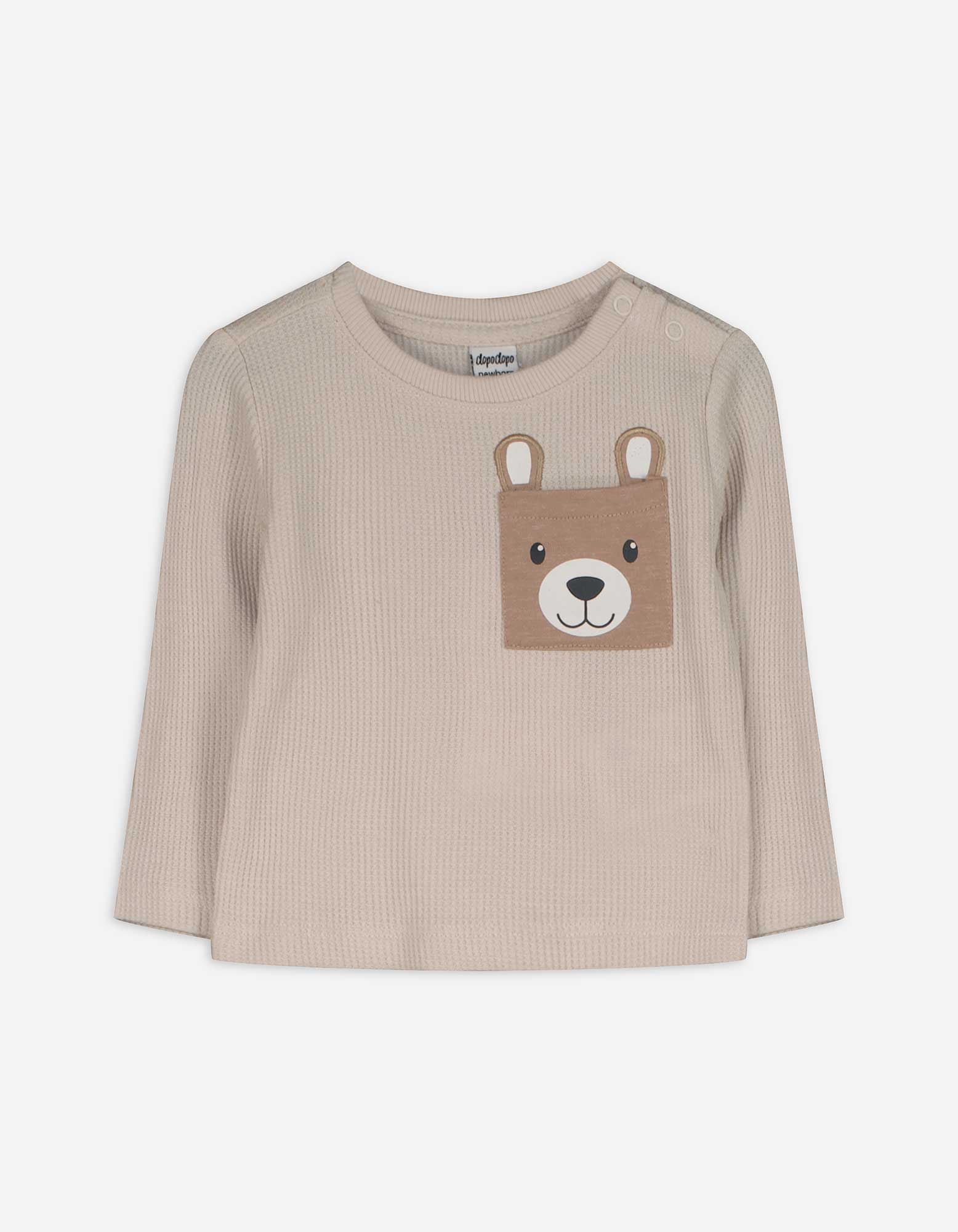 Baby Langarmshirt - Brusttasche - beige, Takko, beige