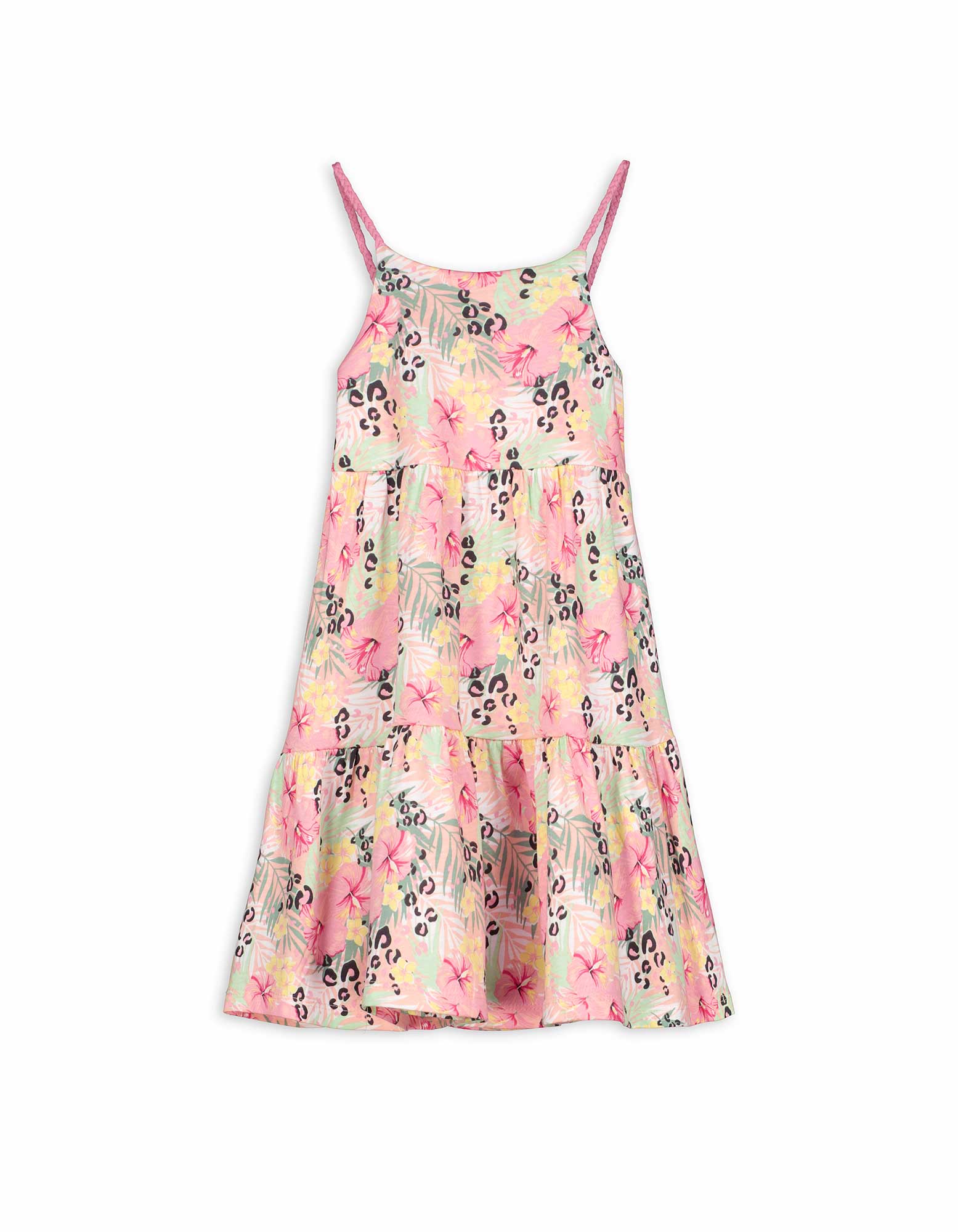 Kinder Kleid in A-Linie - Florales Muster, Takko, rosa