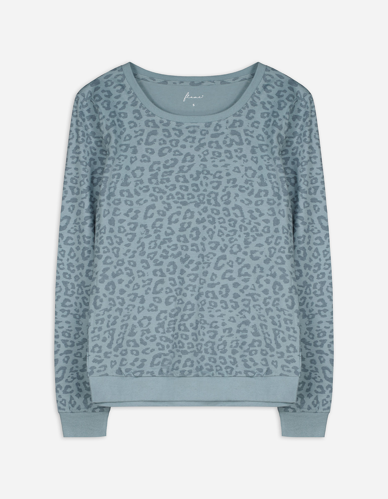 Damen Pyjamaobterteil - Leopardenmuster - hellblau, Takko, hellblau L