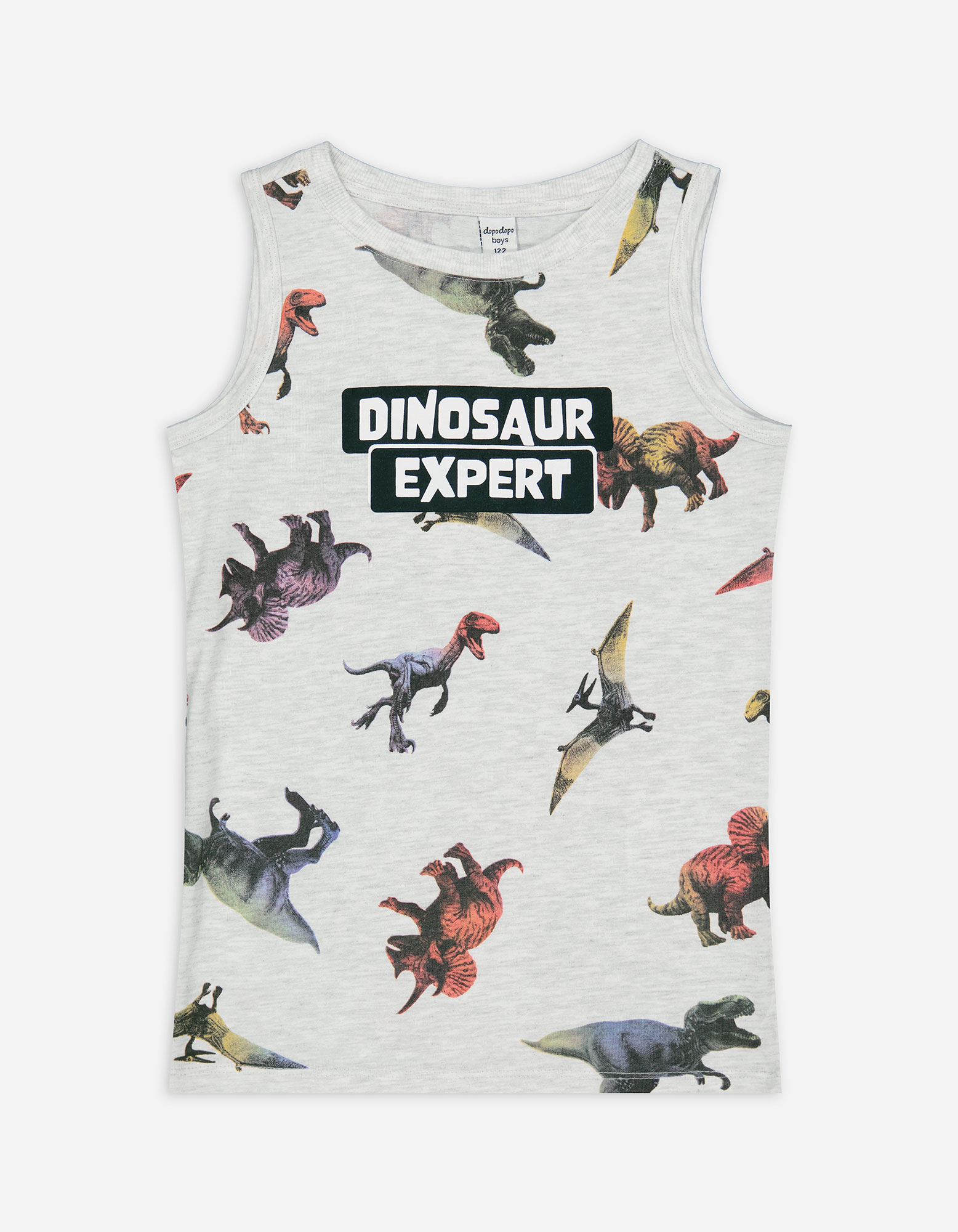 Kinder Tanktop - Dinosaurier, Takko, hellgrau