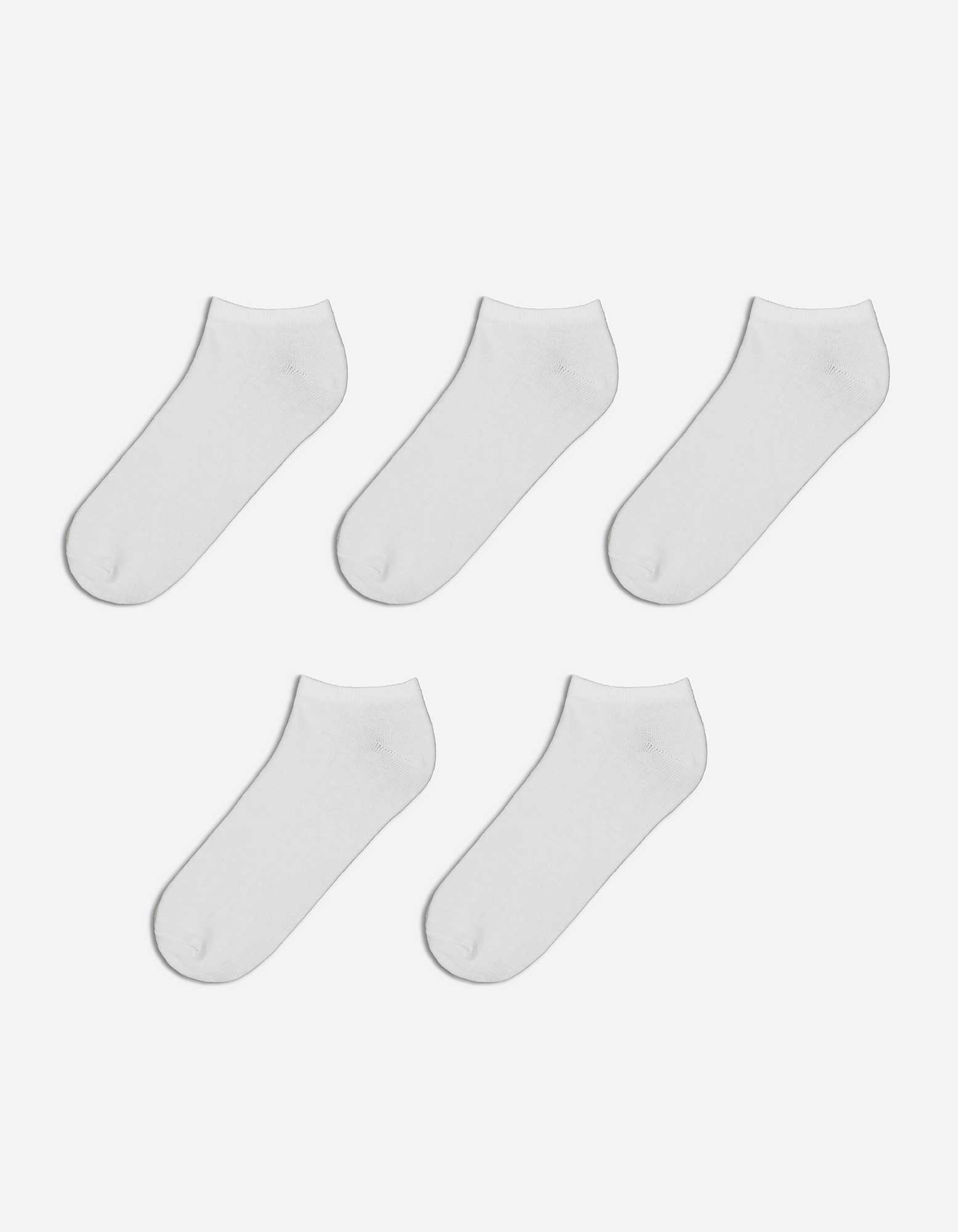 Herren Invisible Sneakersocken - 5er-Pack, Takko, weiß 39-42