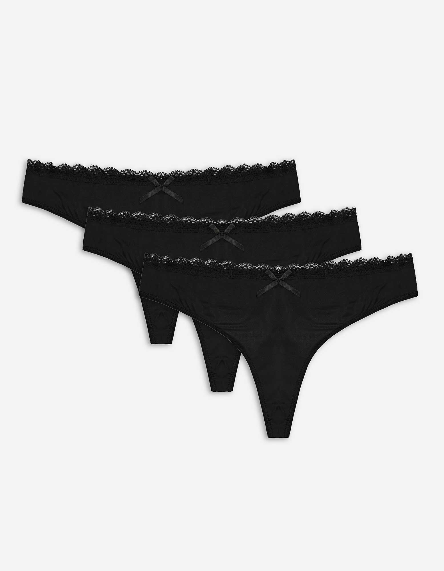 Damen String - 3er-Pack, Takko, schwarz L