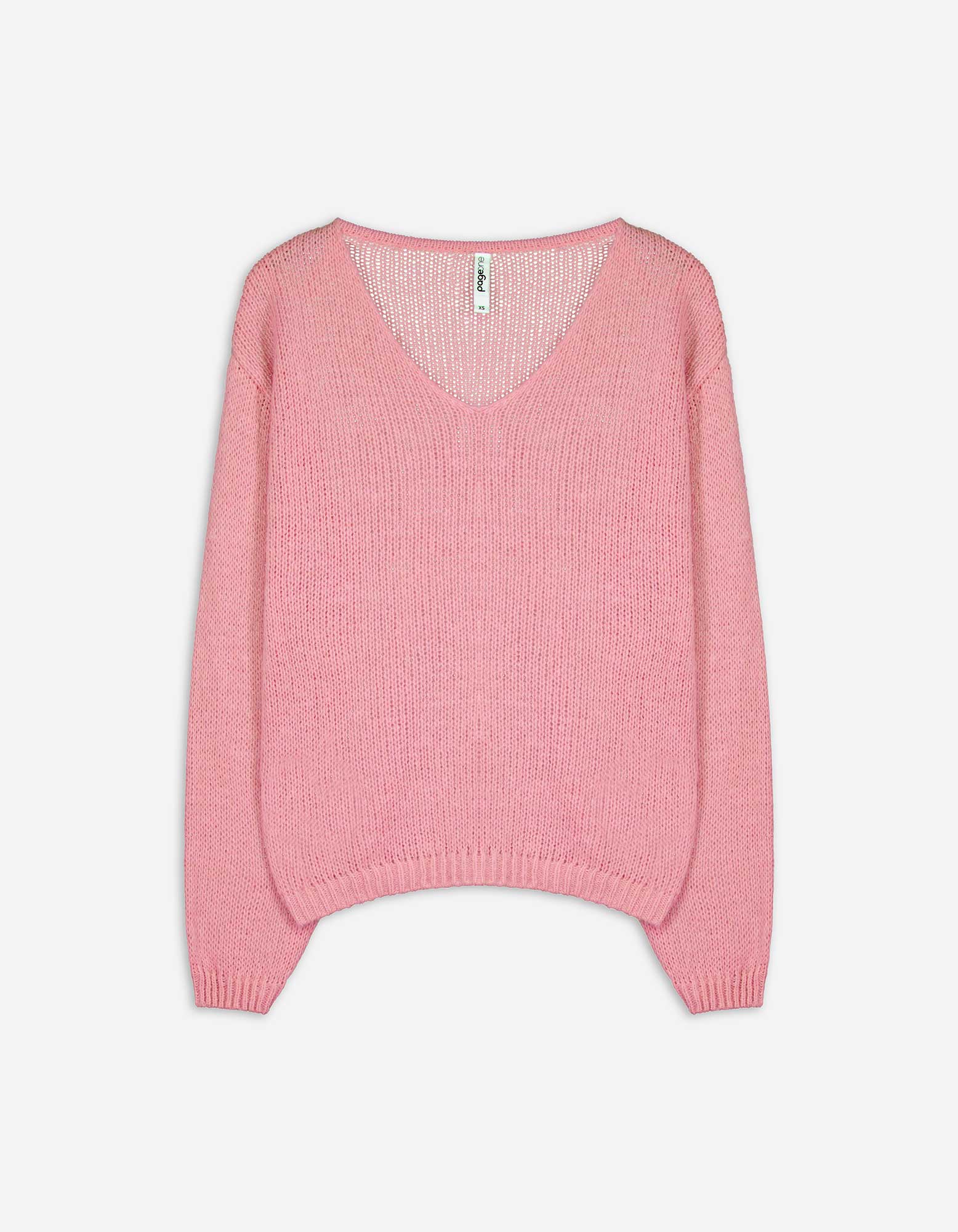 Damen Strickpullover - V-Ausschnitt - rosa, Takko, rosa M