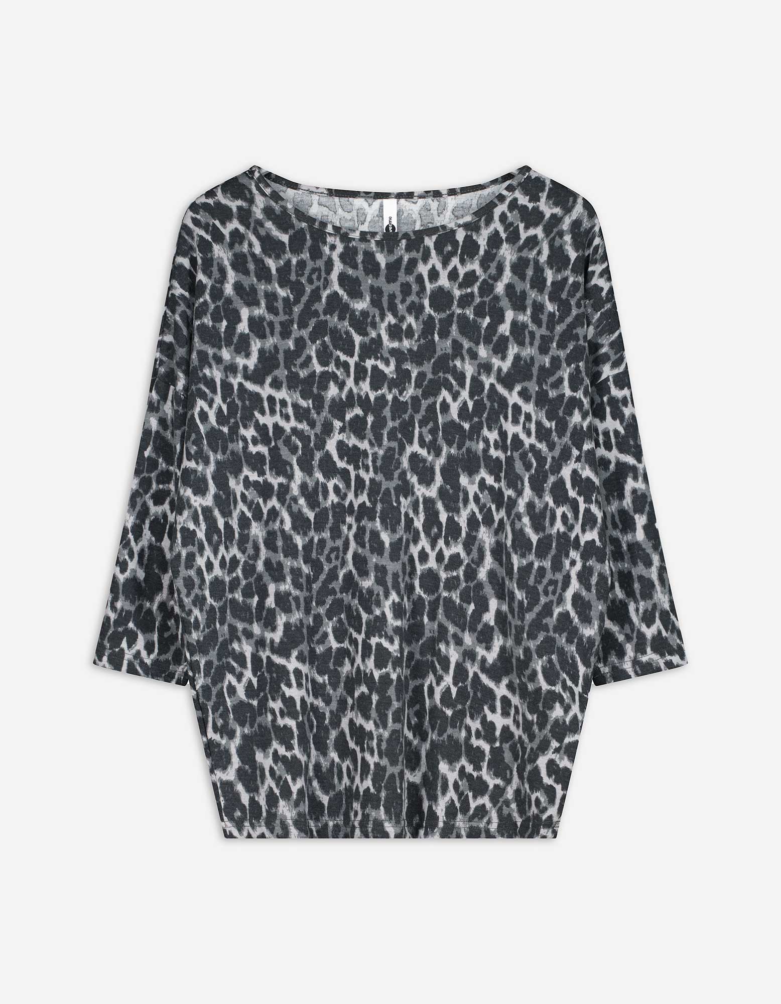 Damen Langarmshirt - Leopardenmuster, Takko, grau XL