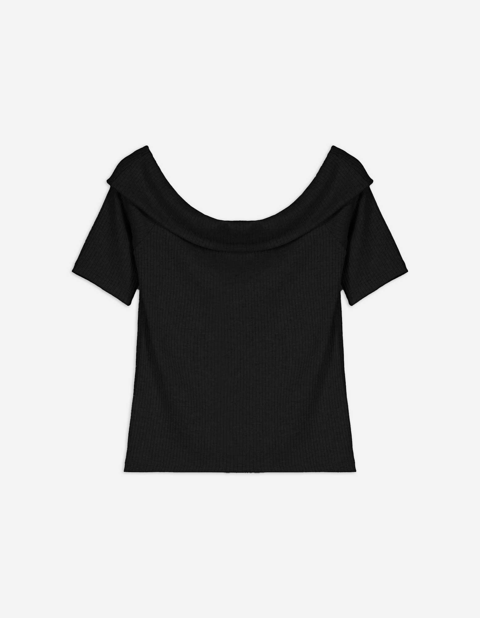 Damen T-Shirt - Carmen-Ausschnitt, Takko, schwarz S