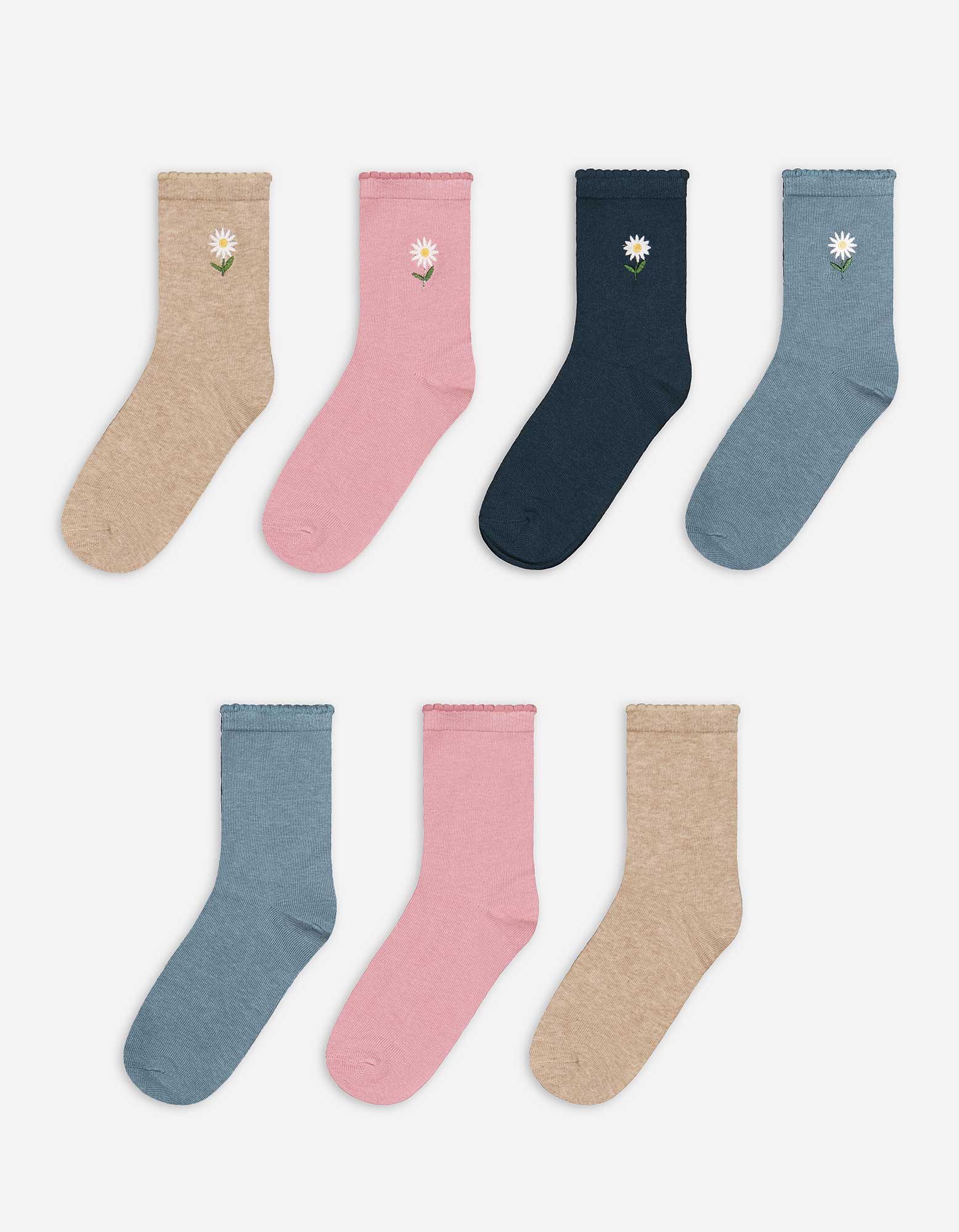 Damen Socken - 7er-Pack, Takko, grün 35-38