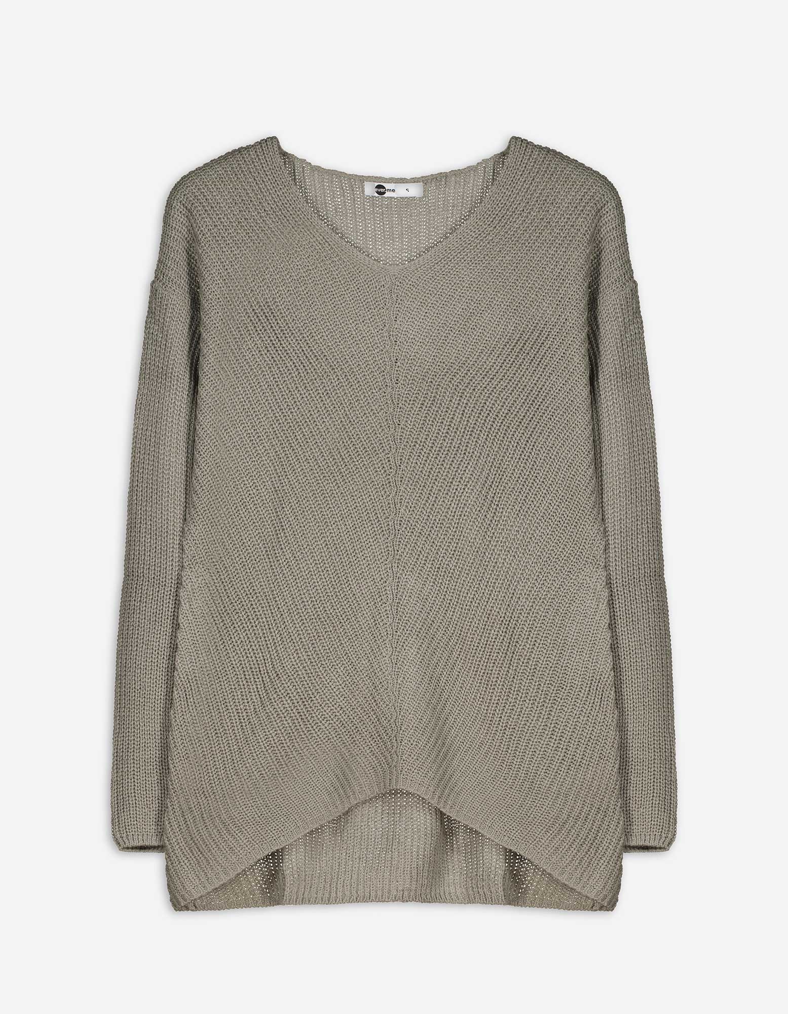 Damen Strickpullover - Verlängerte Rückseite, Takko, dunkelgrün M