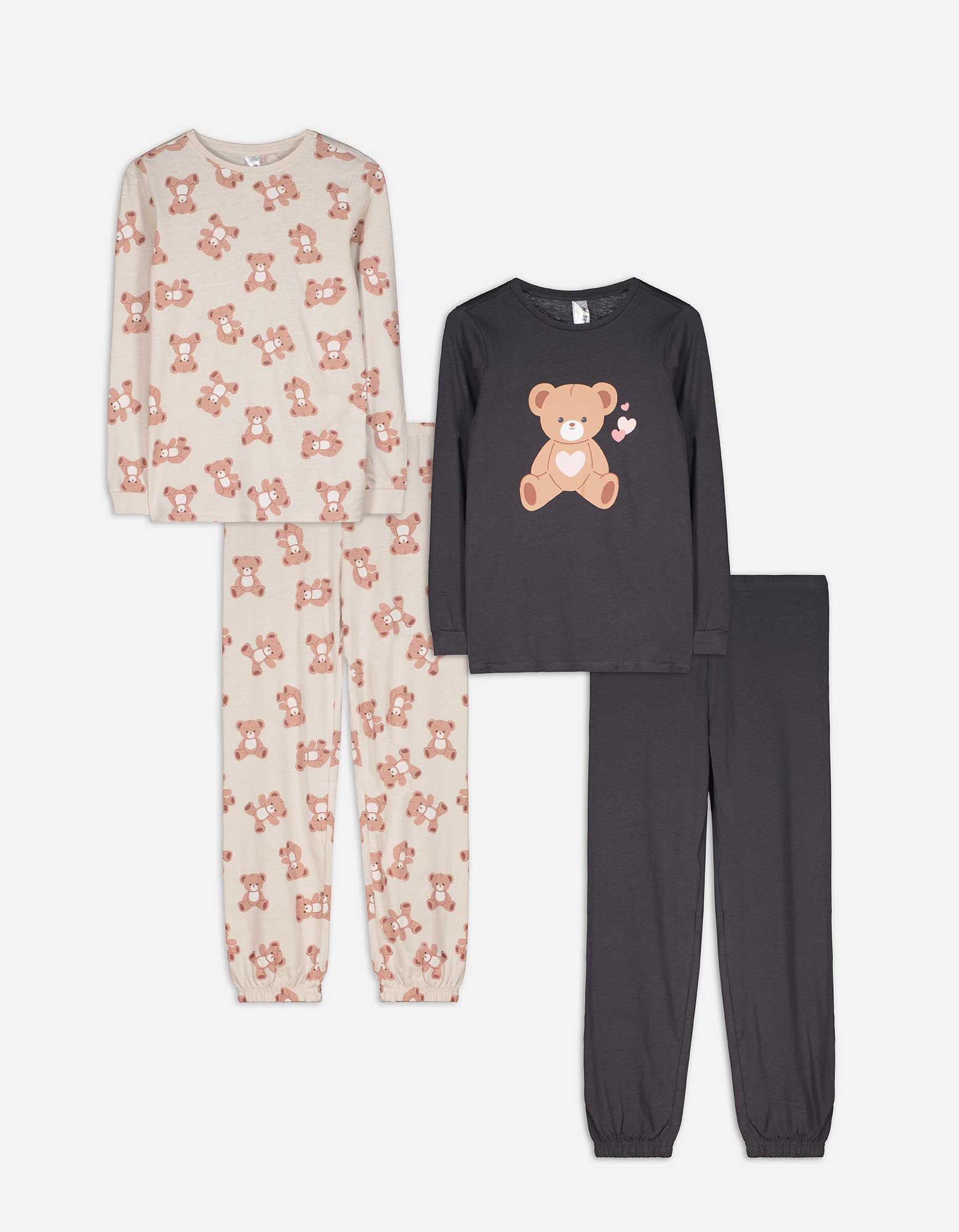 Kinder Pyjama Set aus Langarmshirt und Hose  - 2er-Pack, Takko, bronzefarben