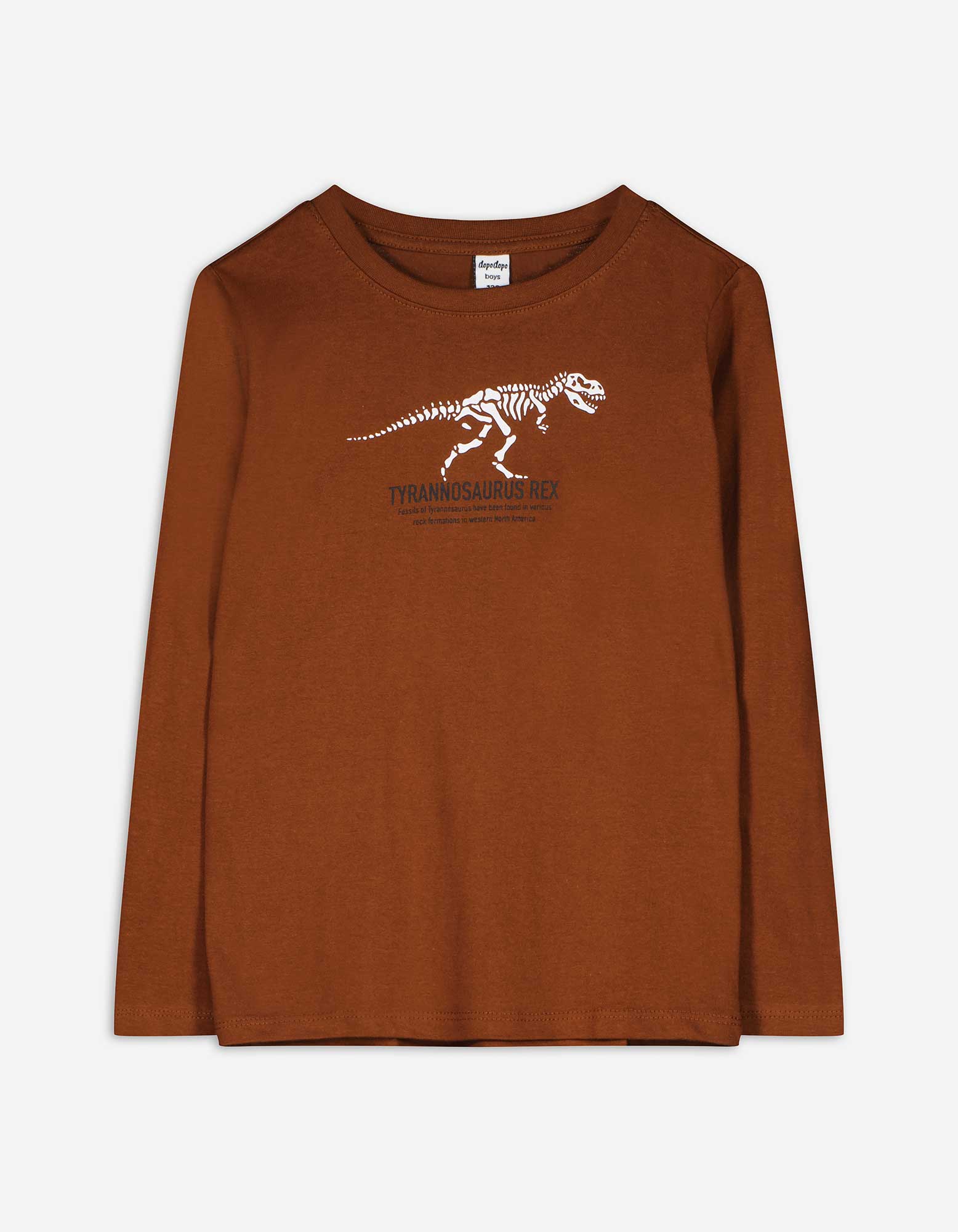 Kinder Langarmshirt - Dinosaurier, Takko, dunkelbraun