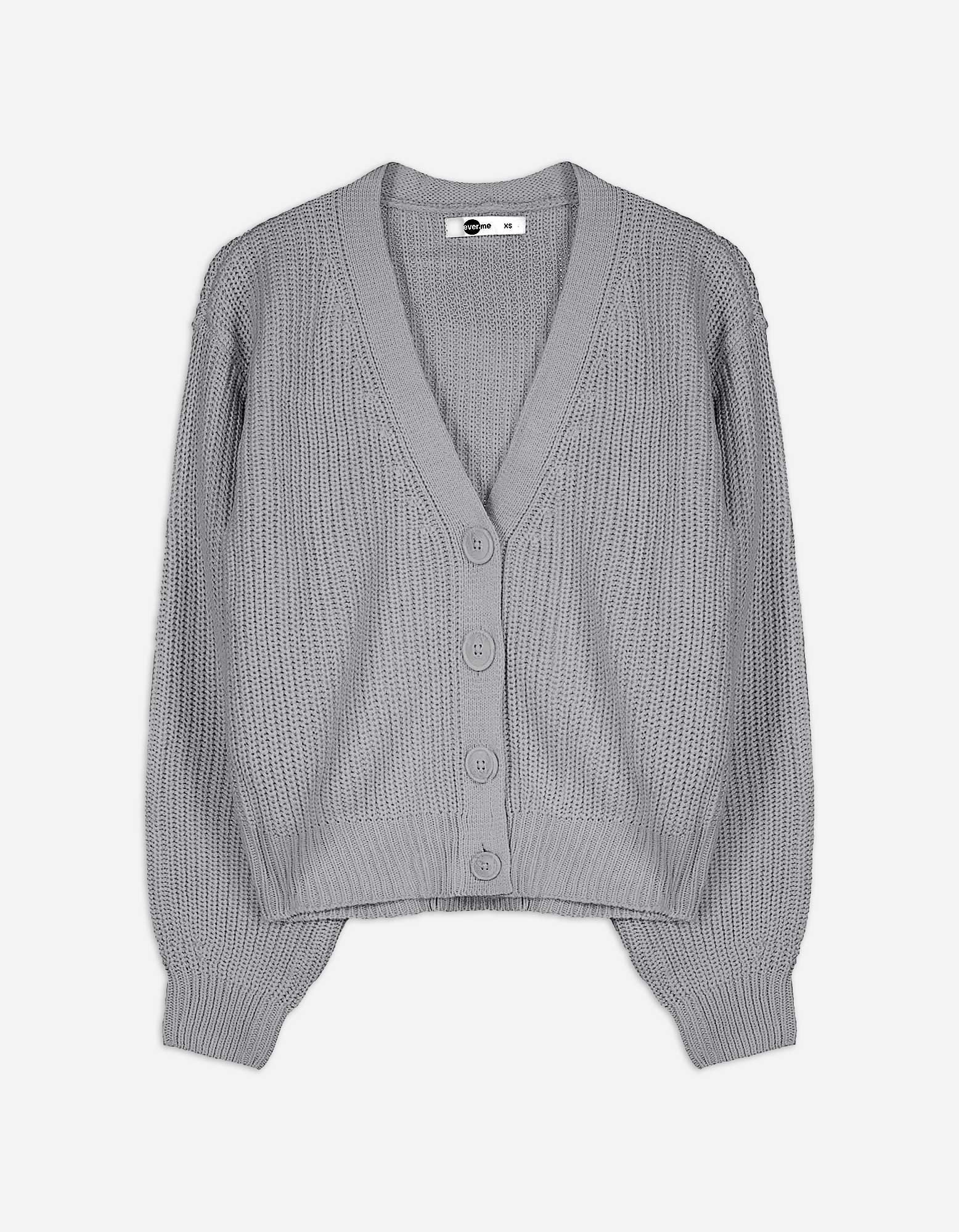 Damen Cardigan - Rippstrick - grau, Takko, grau XS