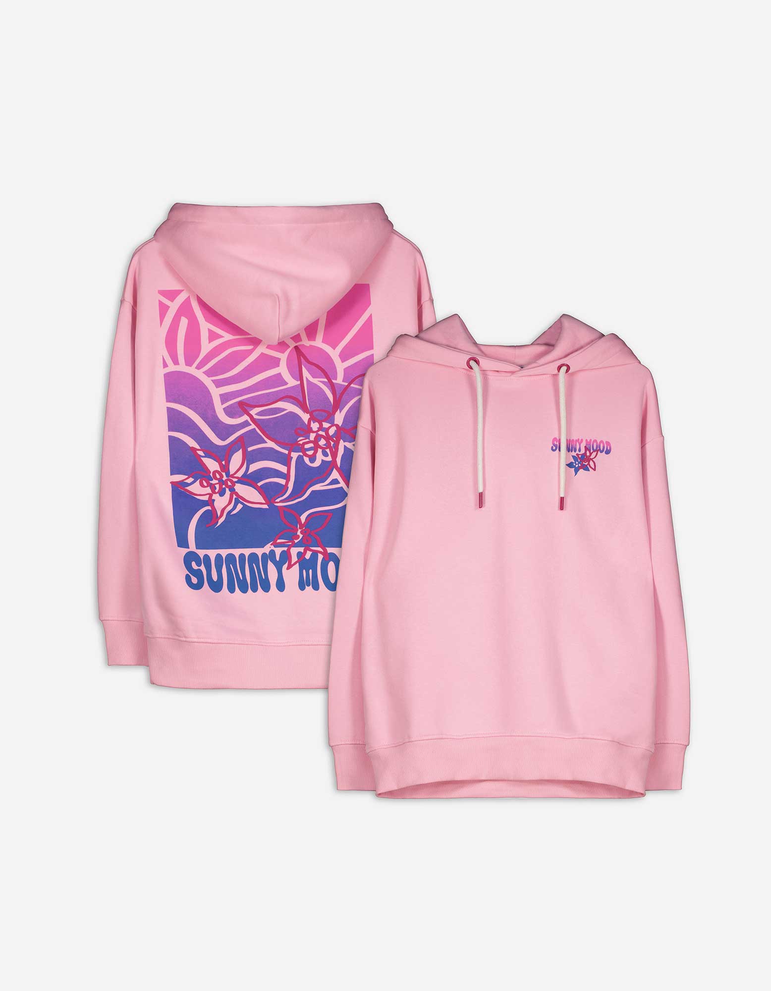 Damen Hoodie - Rückenprint, Takko, rosa XS