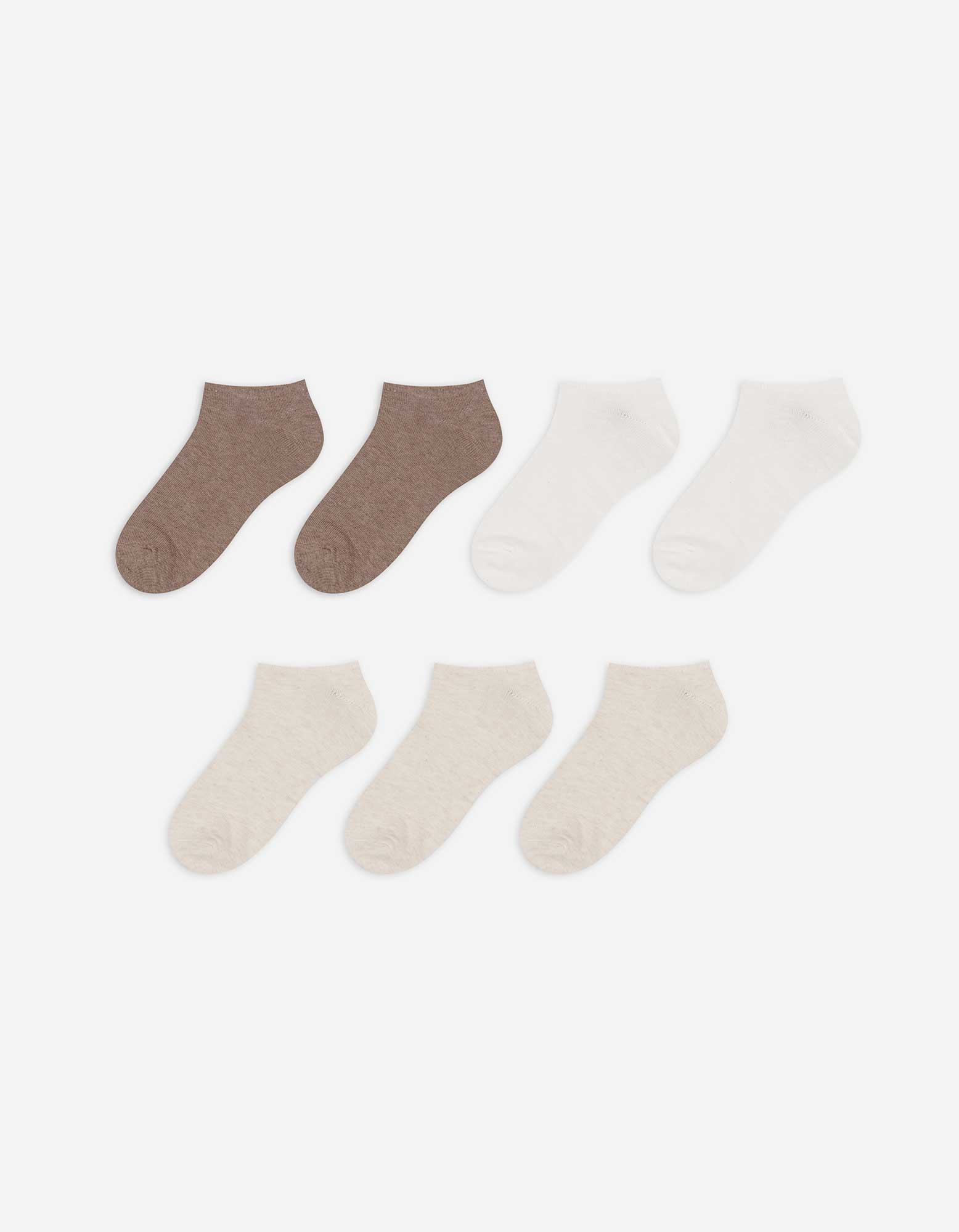 Damen Sneakersocken - 7er-Pack, Takko, weiß 39-42