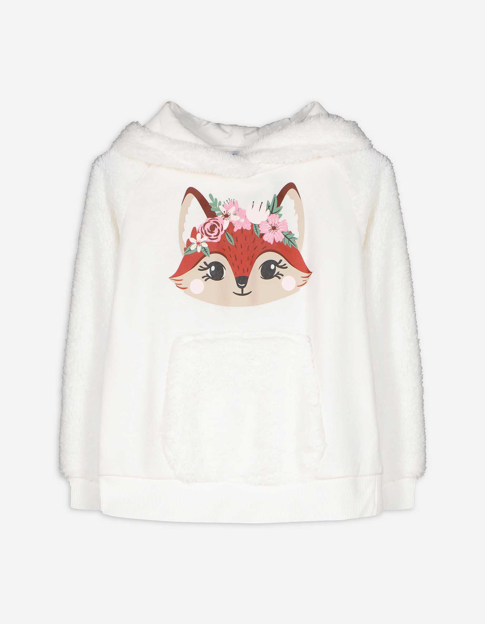 Kinder Hoodie - Glitzerprint - weiß, Takko, weiß