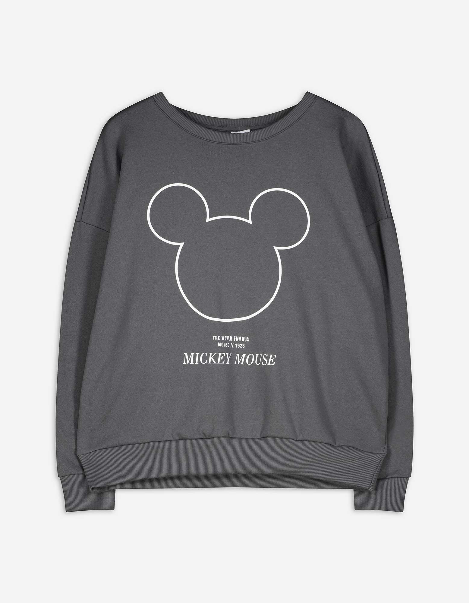 Damen Pullover - Mickey Mouse, Takko, dunkelgrau M