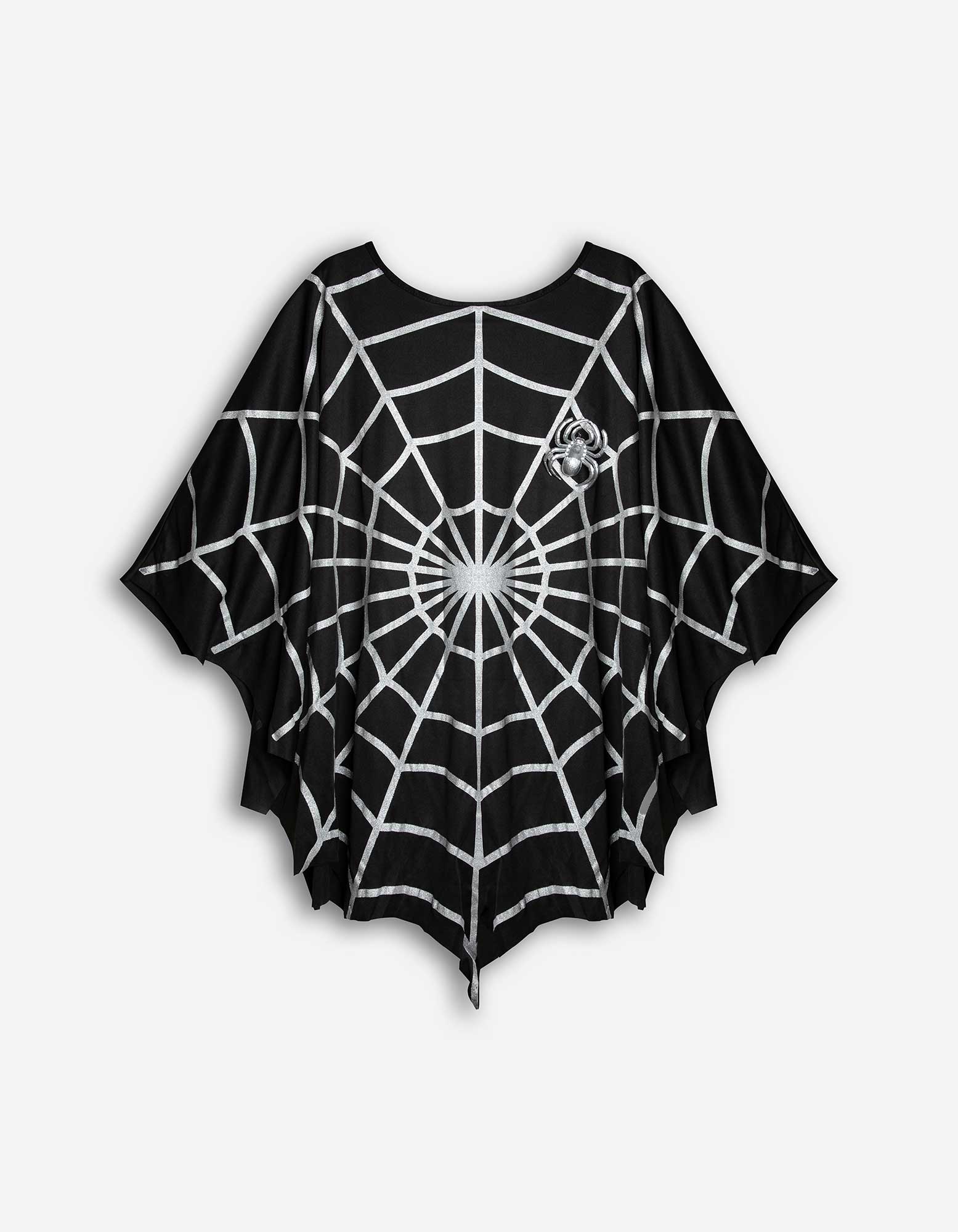 Herren Erwachsenen Spinnennetz - Halloween Poncho, Takko, schwarz 38