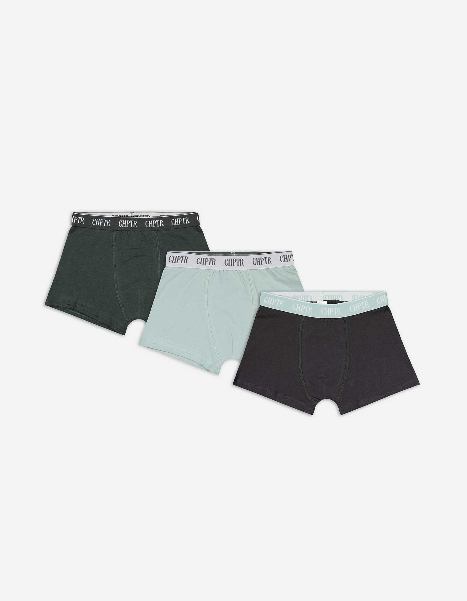 Kinder Trunks - 3er-Pack, Takko, dunkelgrün