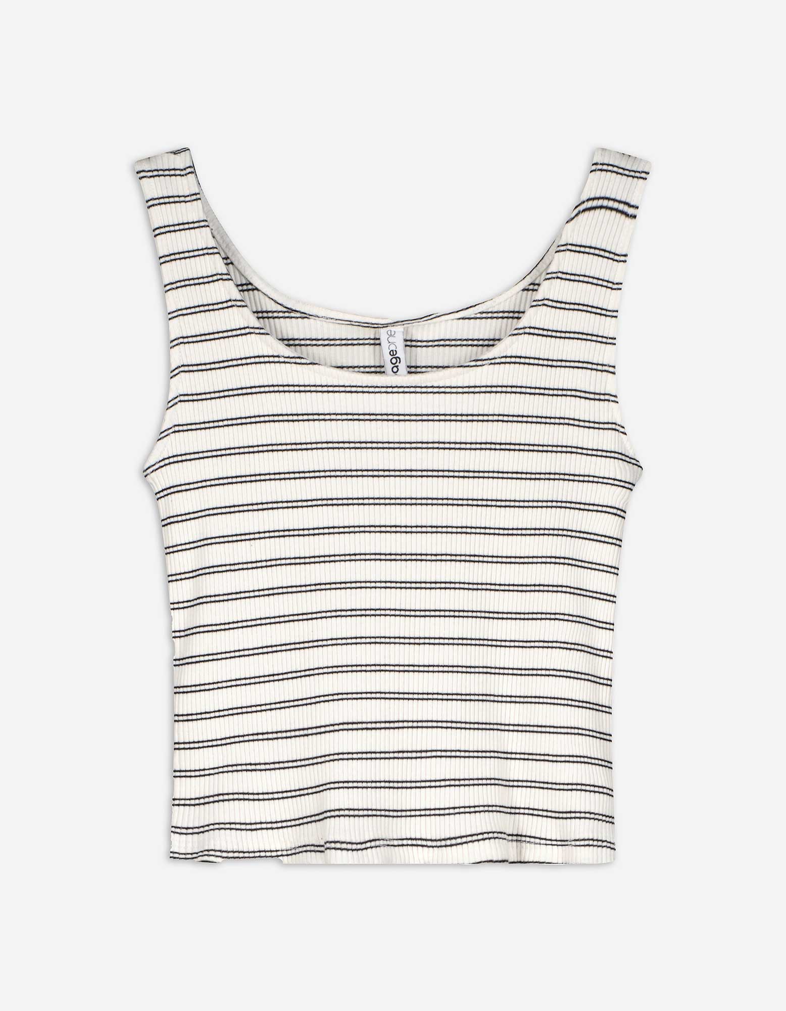 Damen Cropped Top - Streifen, Takko, weiß XL